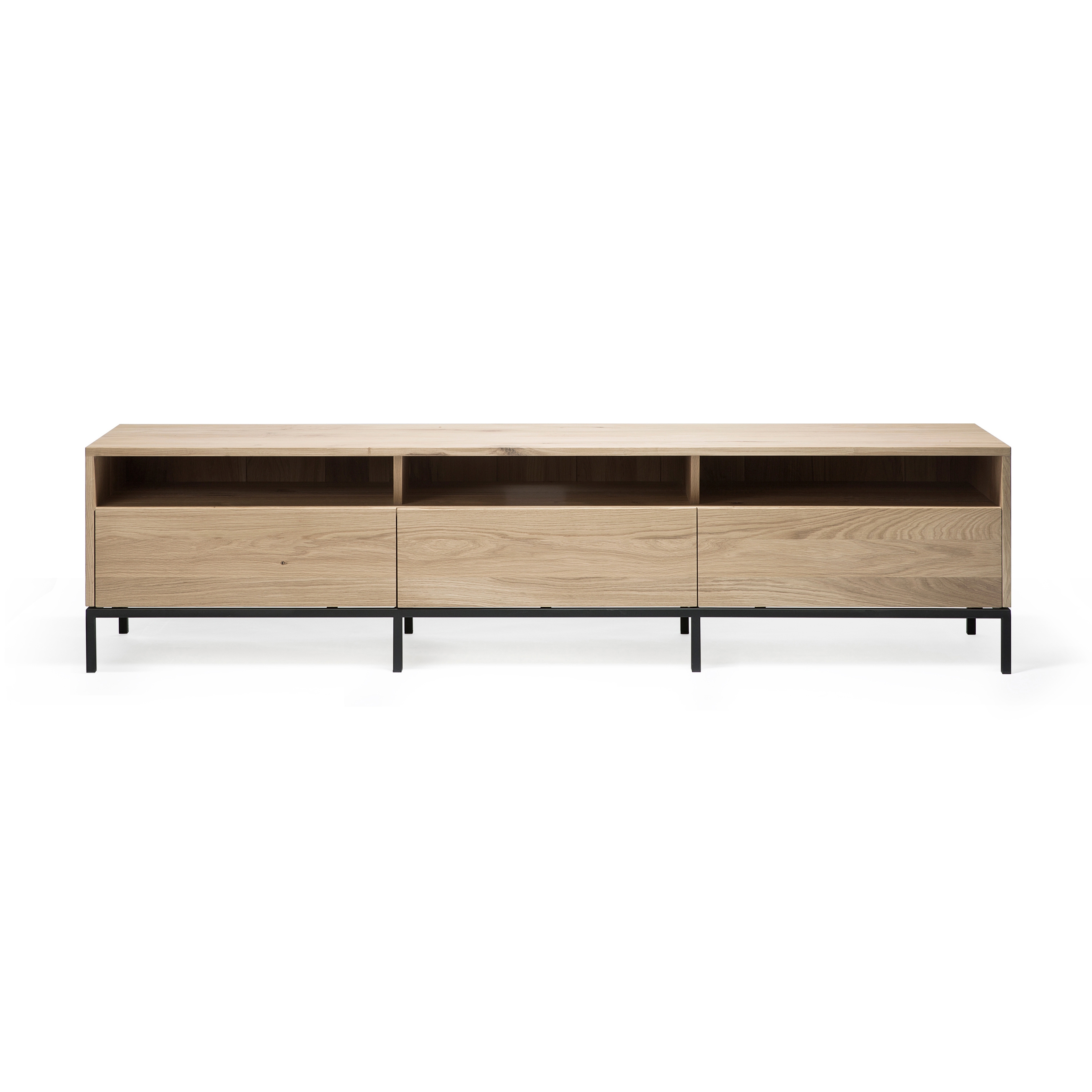 Produkt Ligna | Oak TV Cupboard - 3 drawers - black metal legs des Herstellers Ethnicraft anzeigen