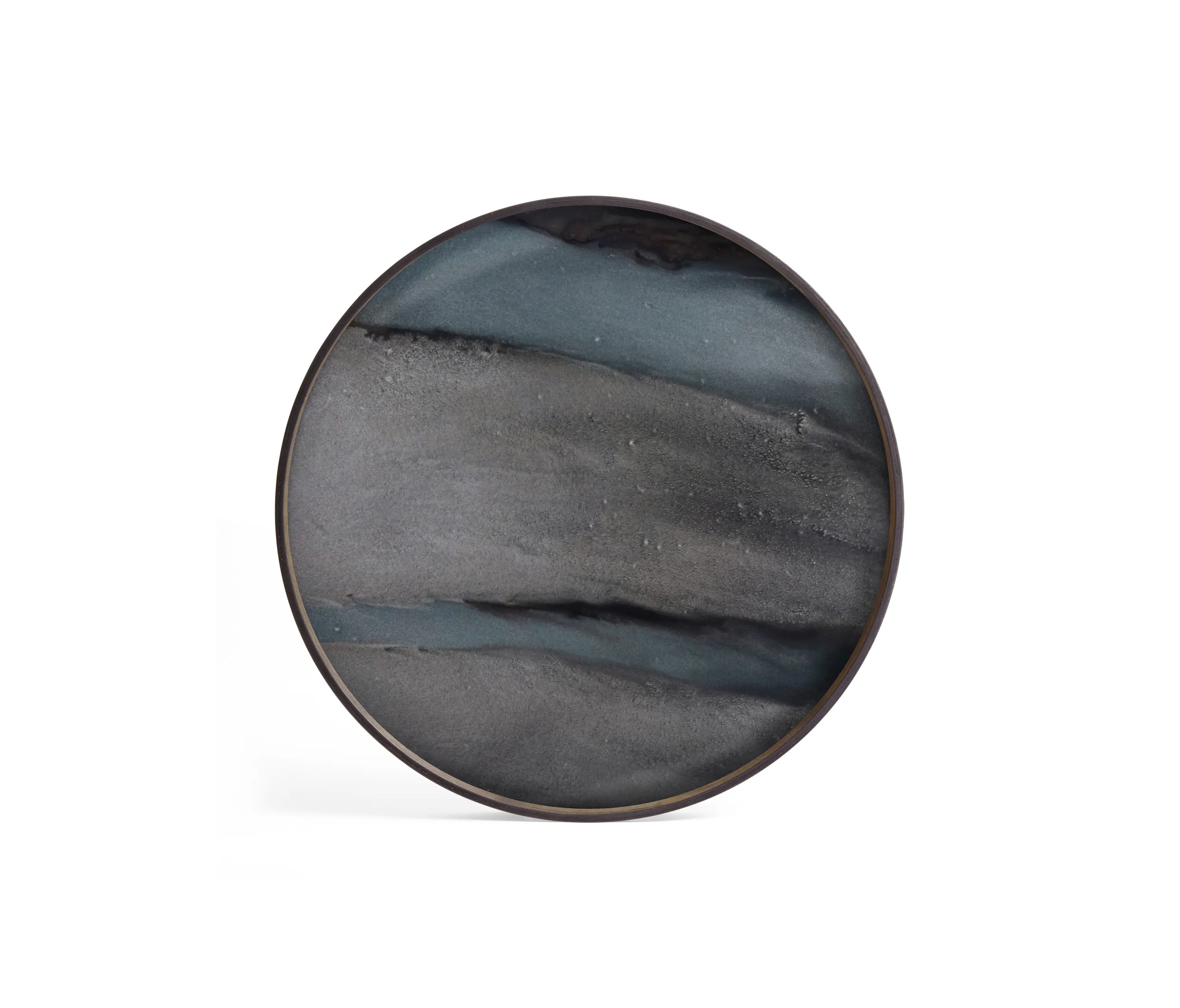 Ethnicraft - Linear Flow tray collection | Graphite Organic glass tray - round - L