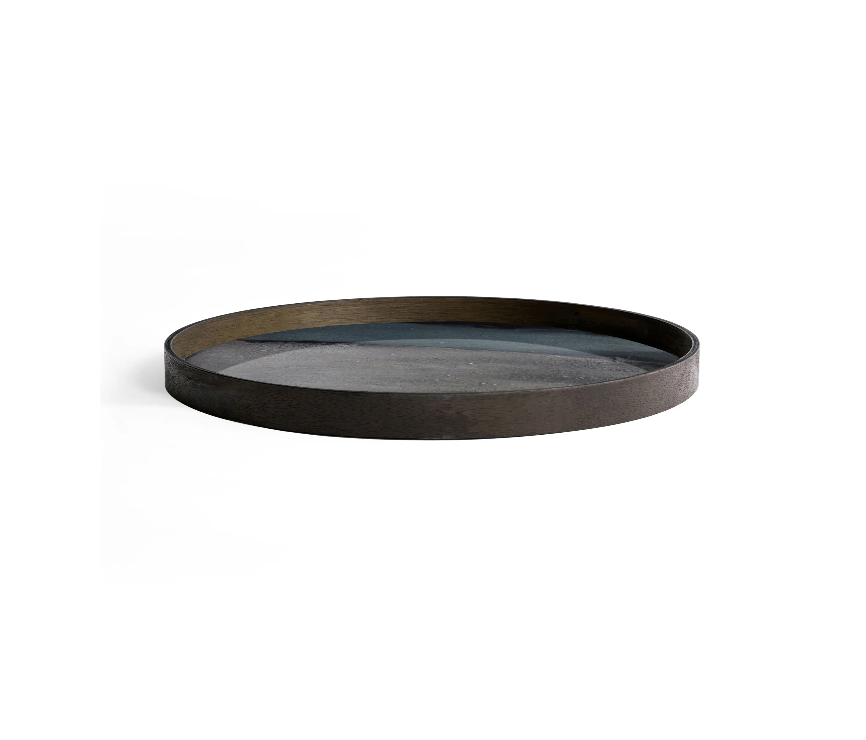 Ethnicraft - Linear Flow tray collection | Graphite Organic glass tray - round - L