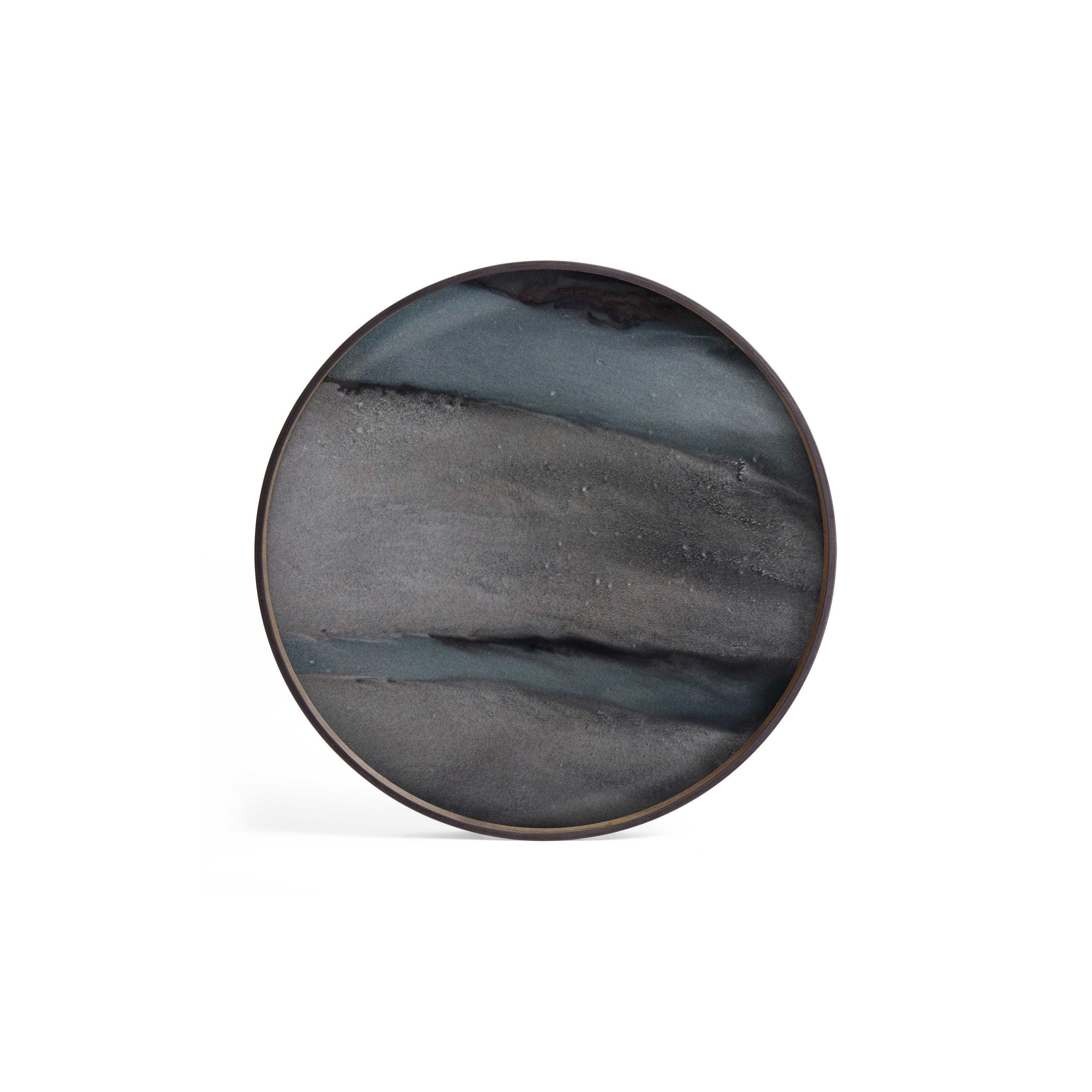 Produkt Linear Flow tray collection | Graphite Organic glass tray - round - L des Herstellers Ethnicraft anzeigen