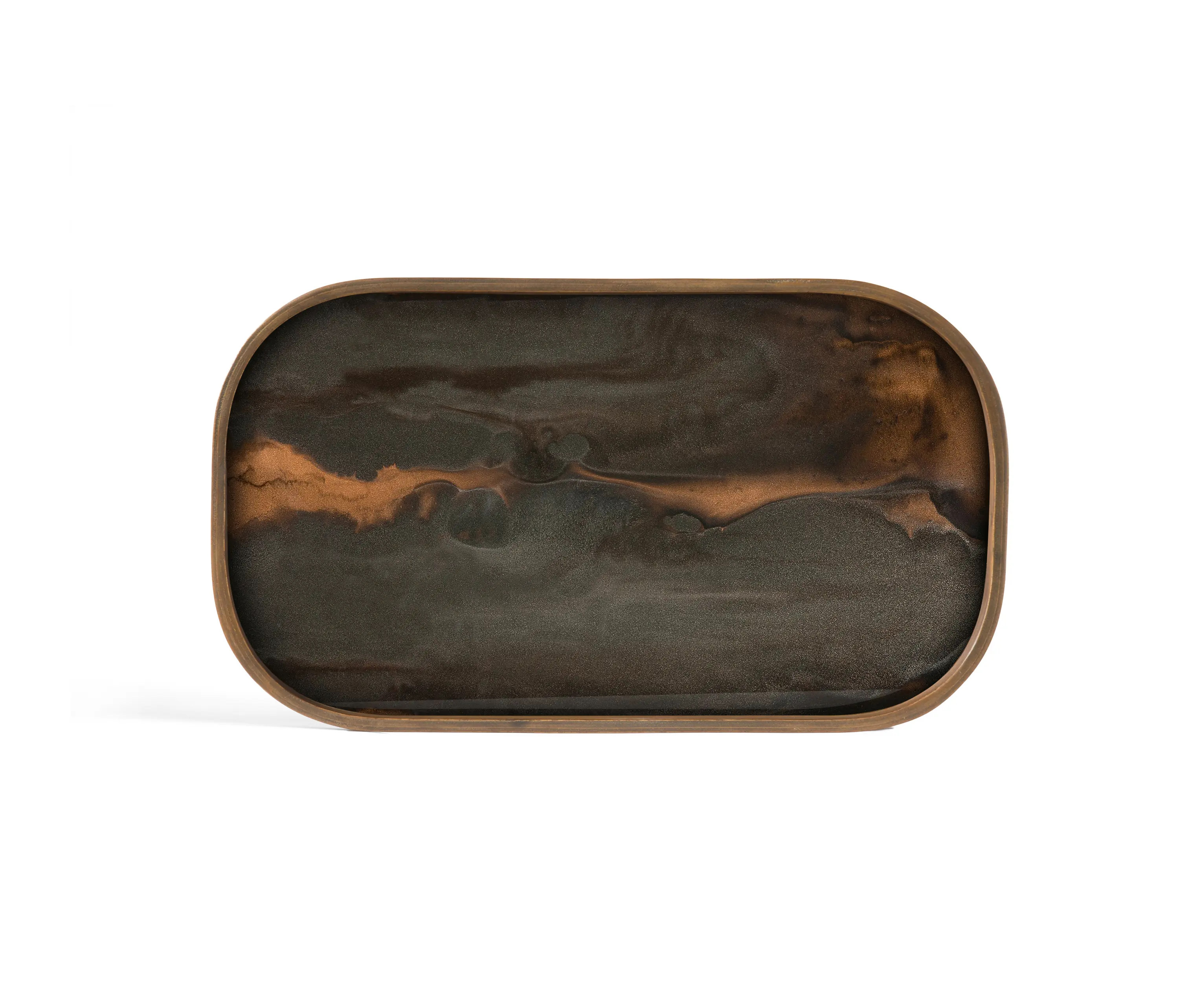Ethnicraft - Linear Flow tray collection | Bronze Organic glass valet tray - rectangular - L
