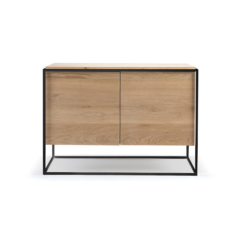 Monolit | Oak sideboard - 2 doors - black metal