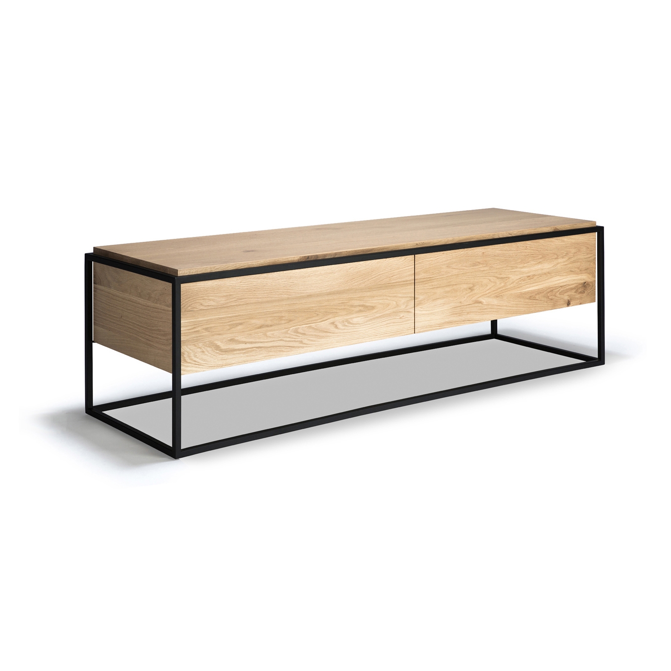 Produkt Monolit | Oak TV cupboard - 1 drawer - 1 flip-down door - black metal des Herstellers Ethnicraft anzeigen