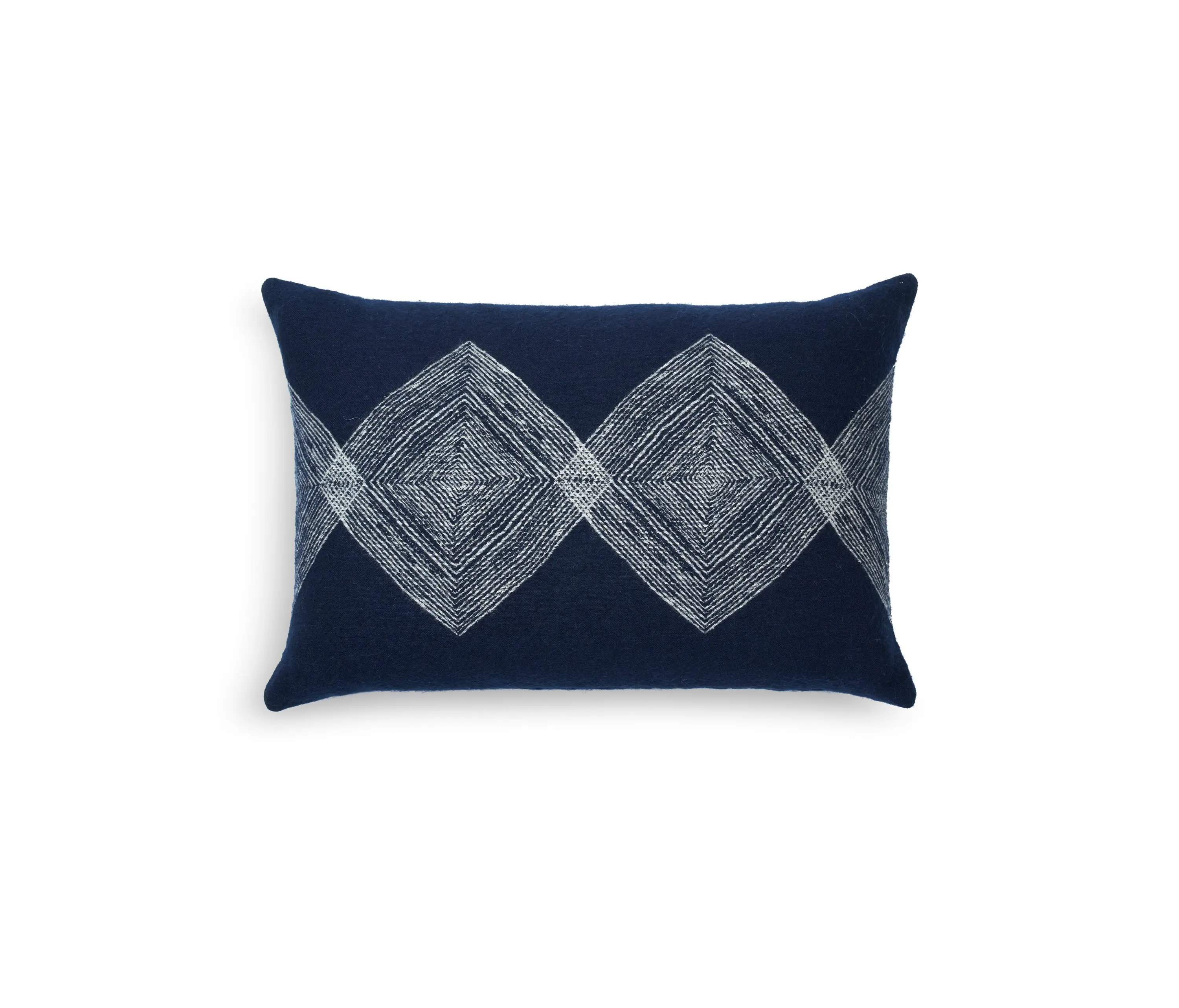 Ethnicraft - Mystic Ink collection | Navy Linear Diamonds cushion - lumbar