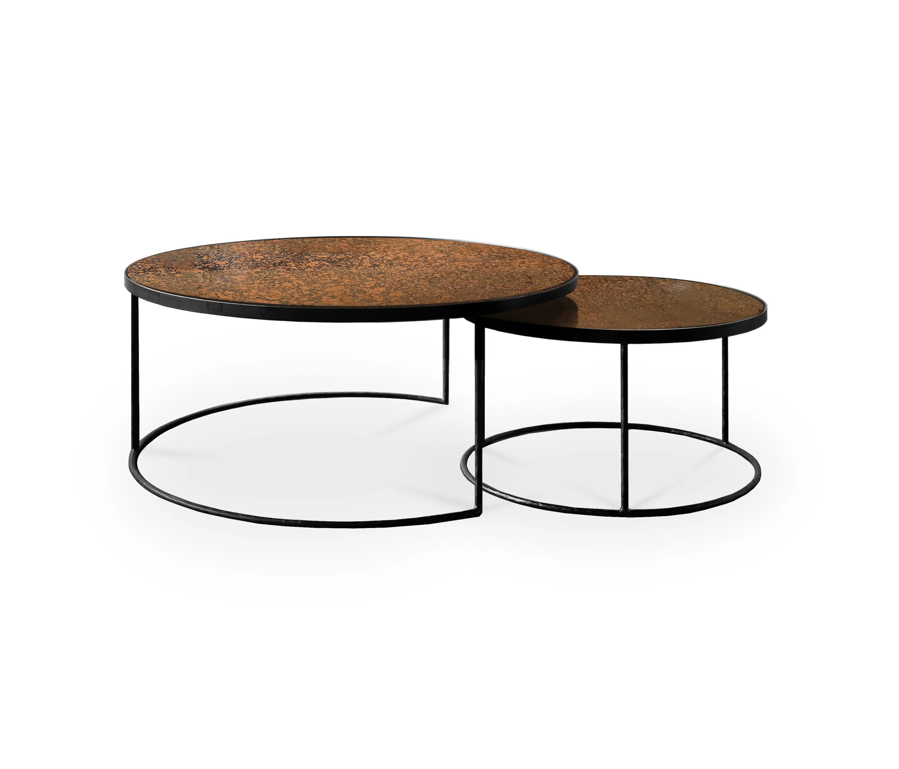 Ethnicraft - Nesting | Bronze Copper coffee table - set of 2
