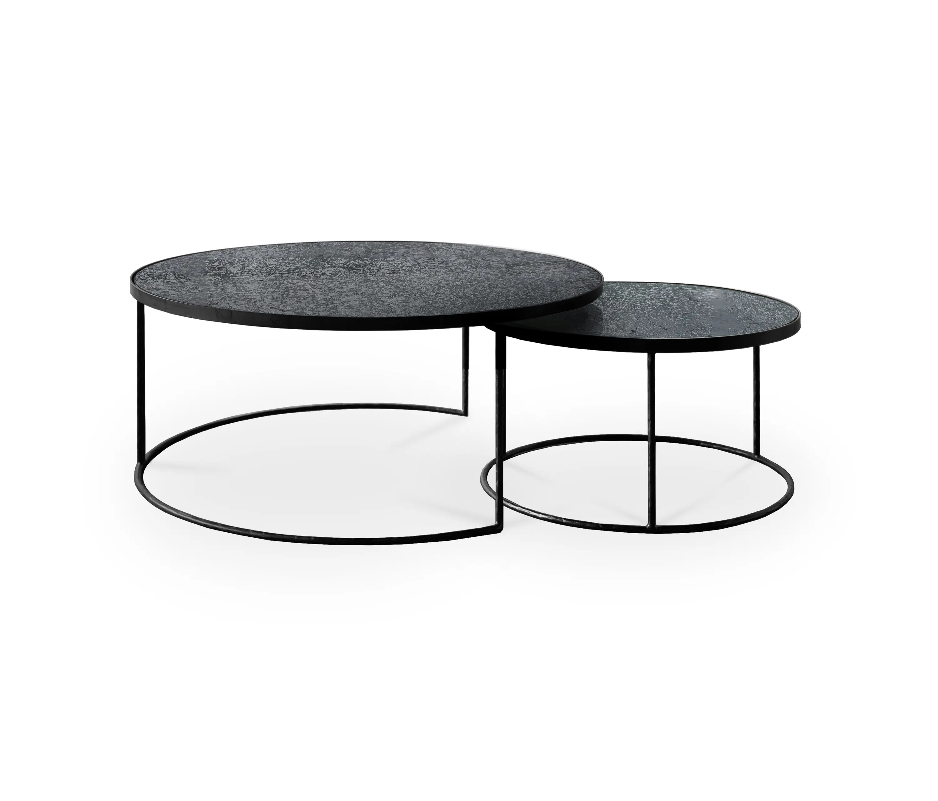 Ethnicraft - Nesting | Charcoal coffee table - set of 2