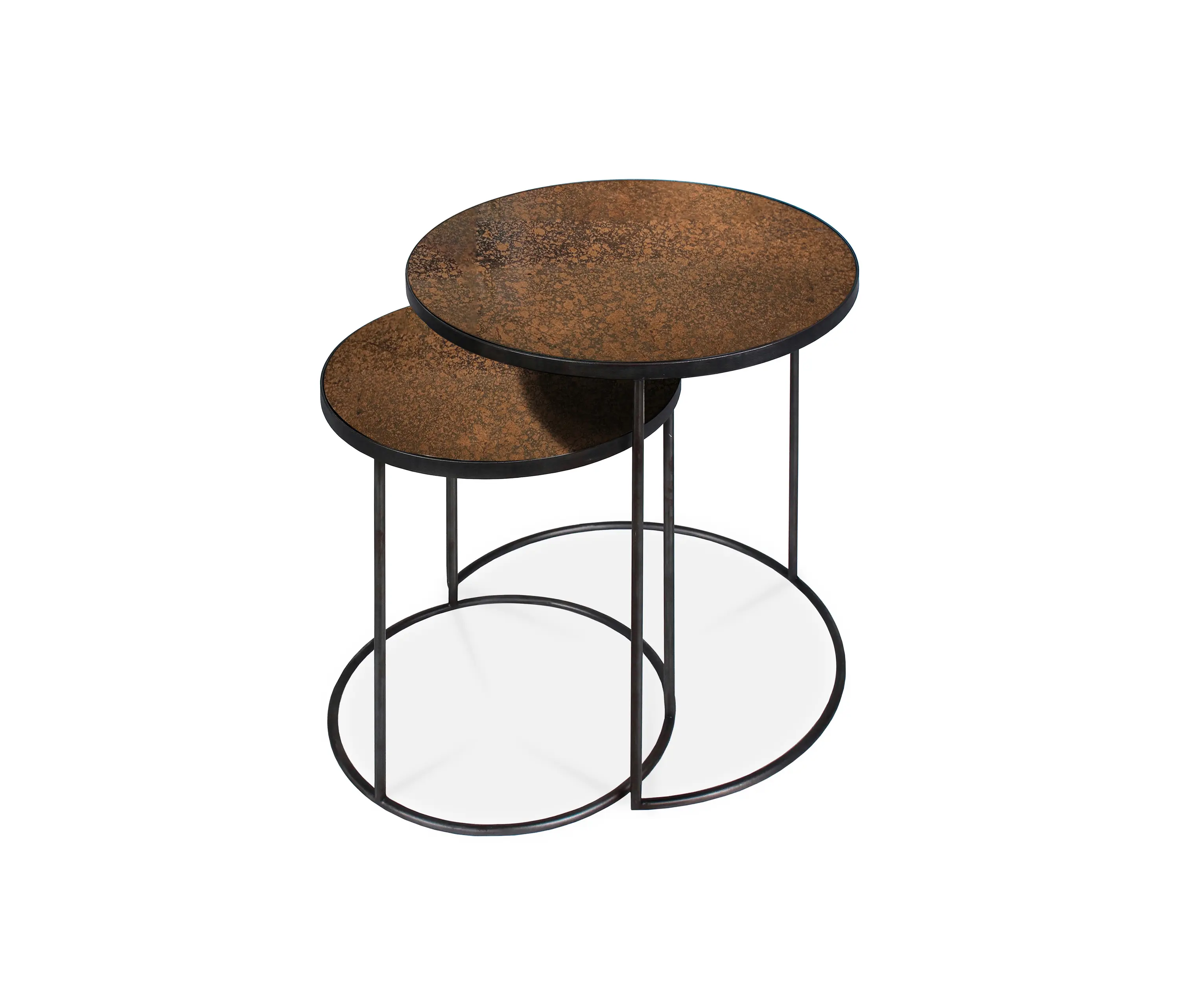 Ethnicraft - Nesting | Bronze copper side table - set of 2