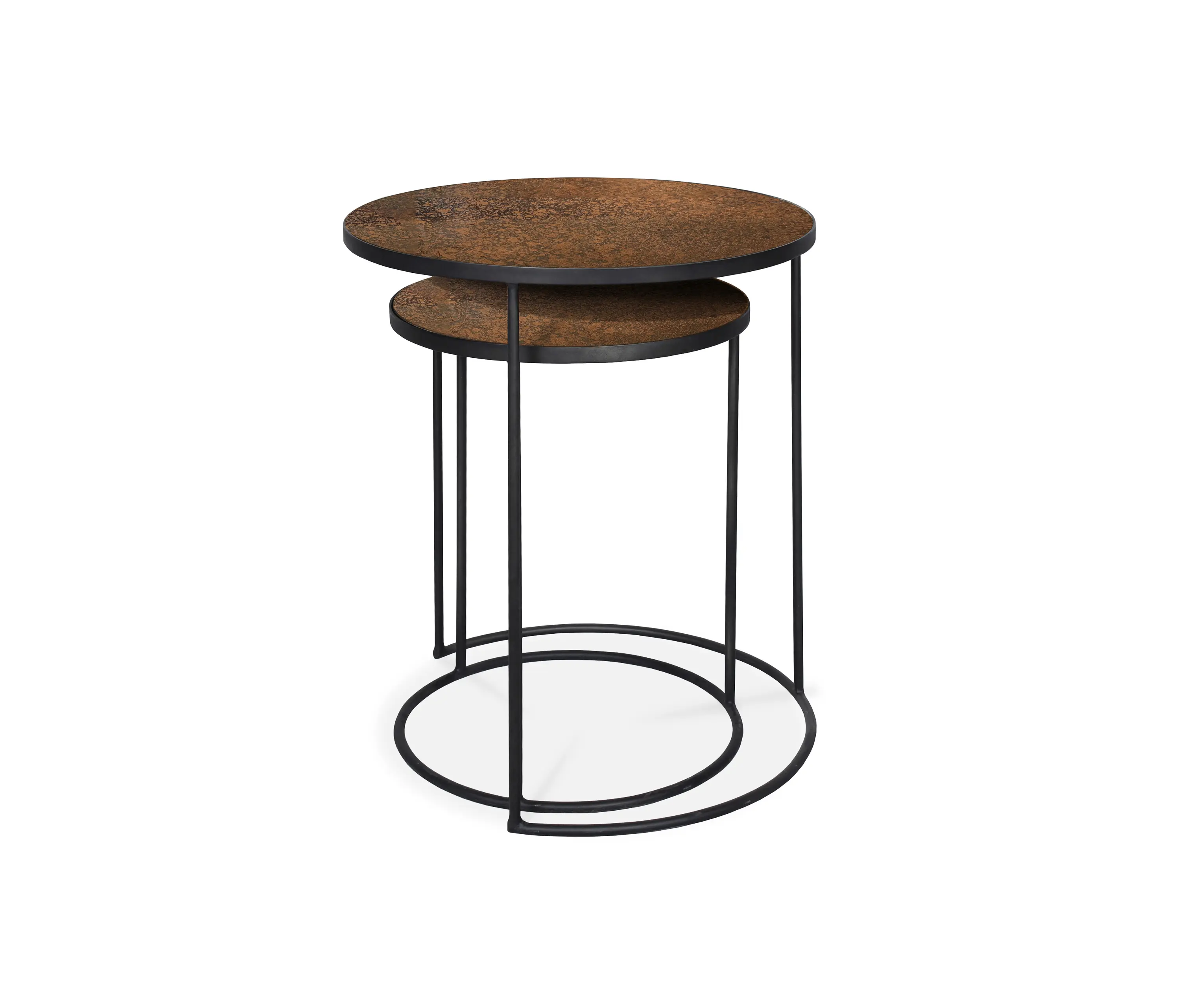 Ethnicraft - Nesting | Bronze copper side table - set of 2