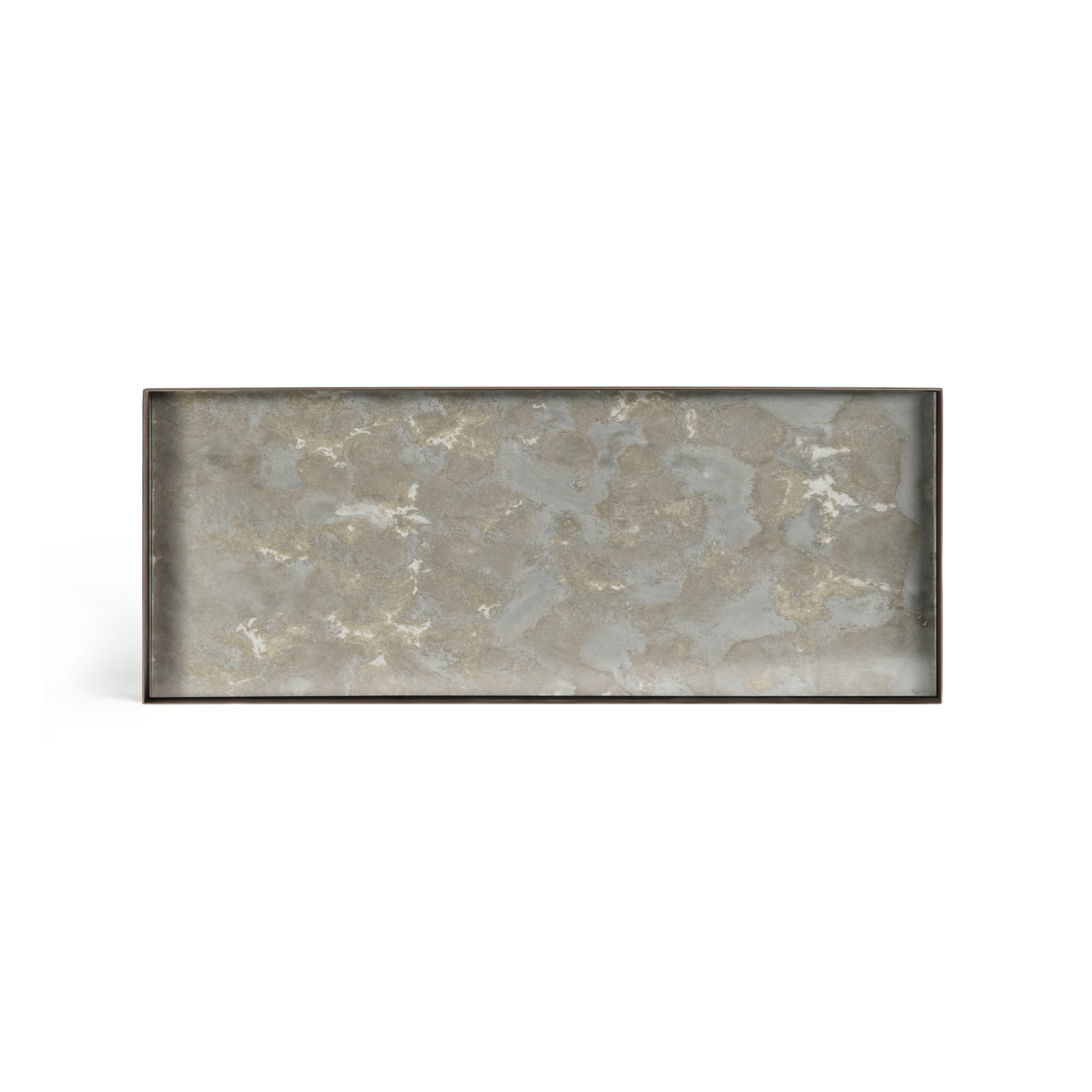 Produkt Organic tray collection | Fossil Organic glass valet tray - metal rim - rectangular - L des Herstellers Ethnicraft anzeigen