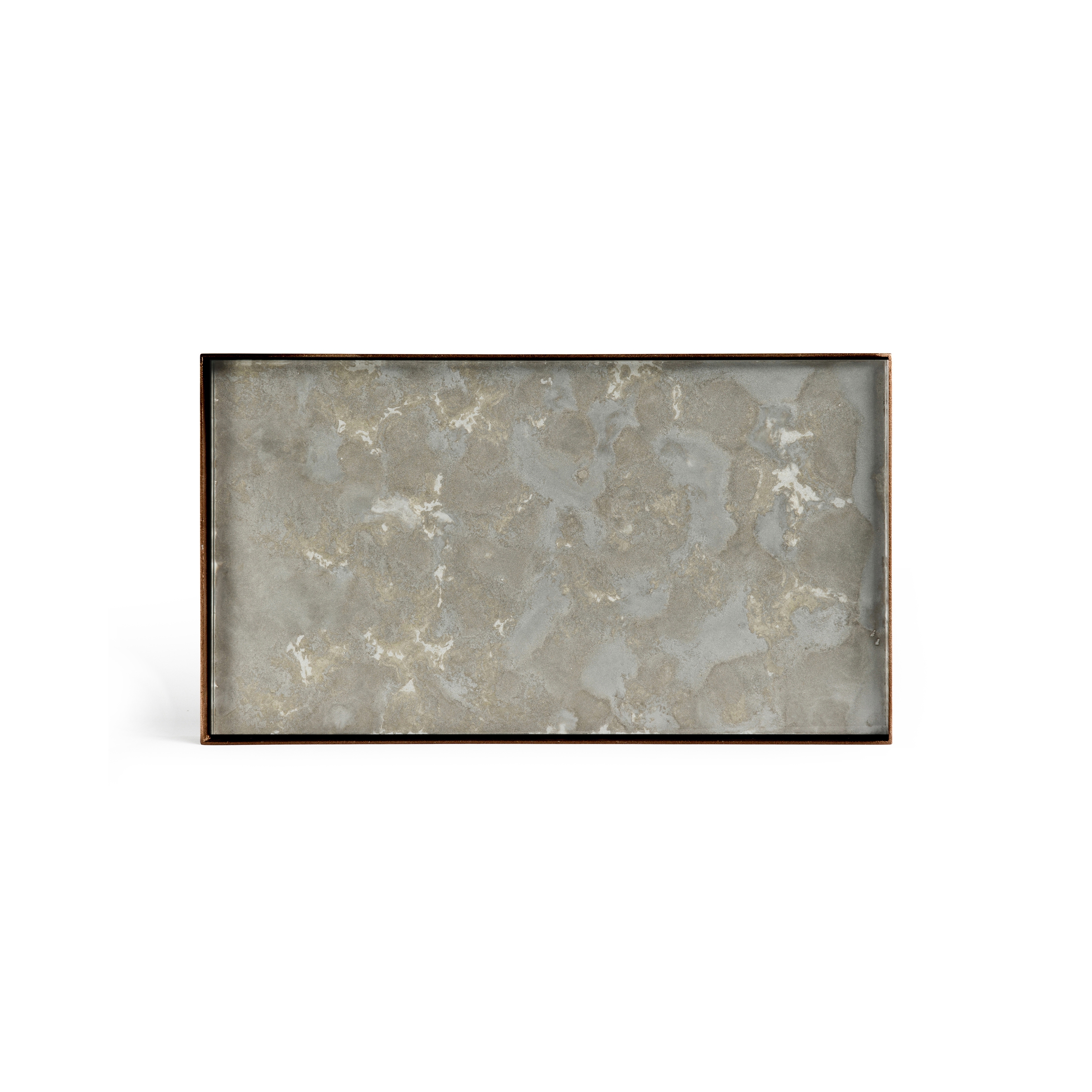Produkt Organic tray collection | Fossil Organic glass valet tray - metal rim - rectangular - M des Herstellers Ethnicraft anzeigen