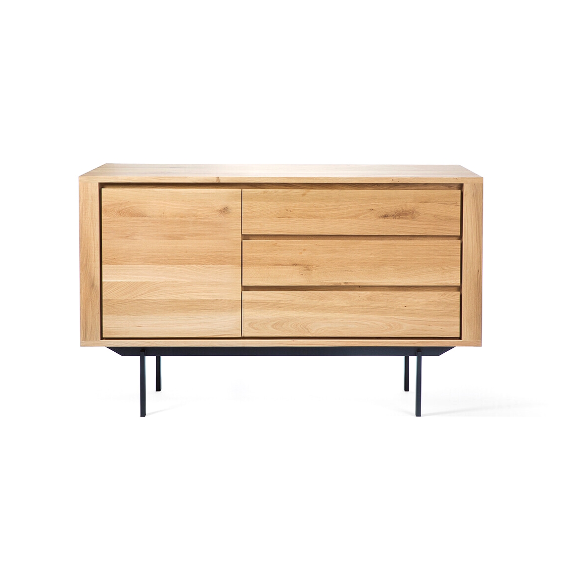 Mostrar el producto Shadow | Oak sideboard - 1 door - 3 drawers - black metal legs del fabricante Ethnicraft