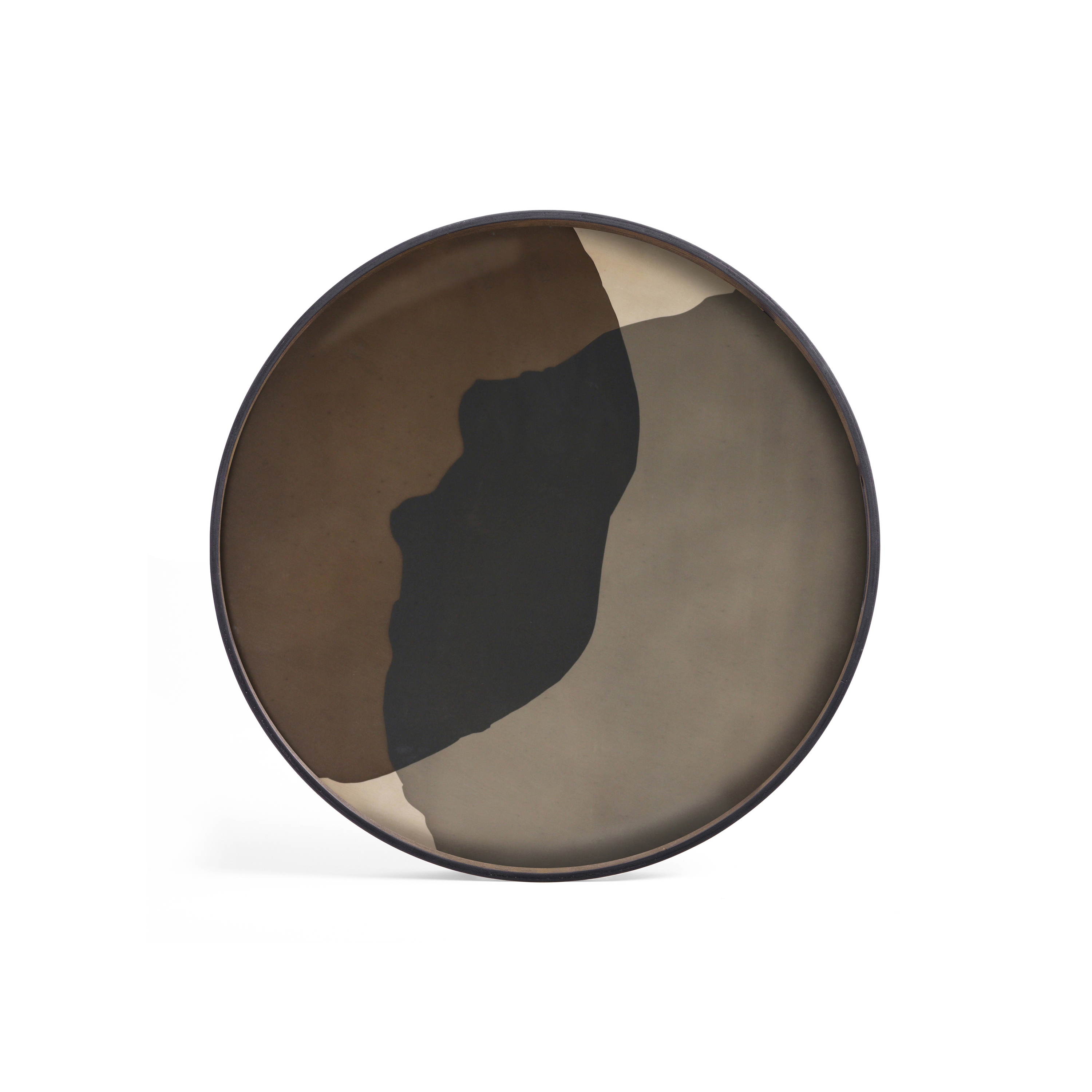 Produkt Translucent Silhouettes tray collection | Graphite Combined Dots glass tray - round - XL des Herstellers Ethnicraft anzeigen