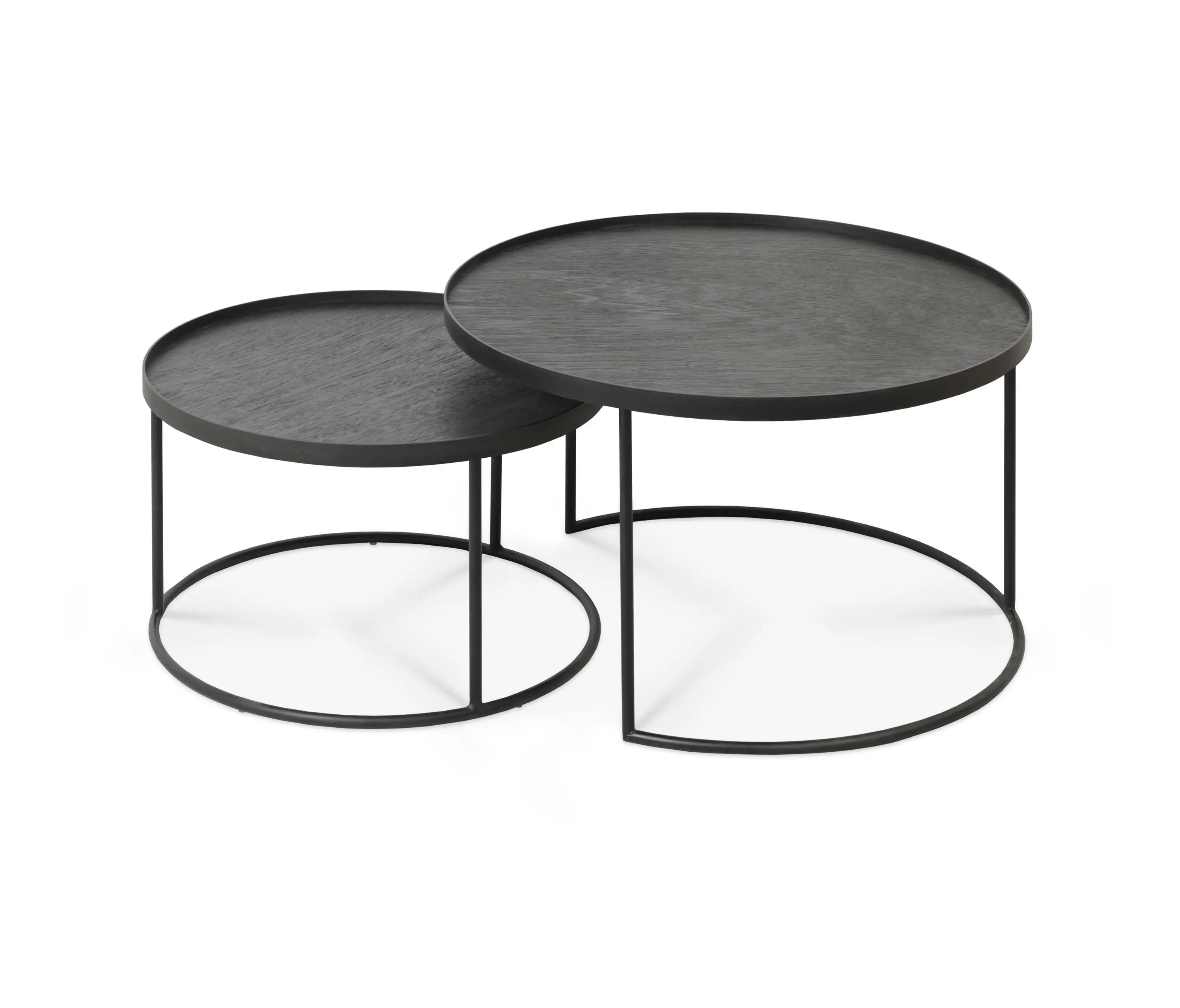Ethnicraft - Tray tables | Round tray coffee table set - S/L (trays not included)