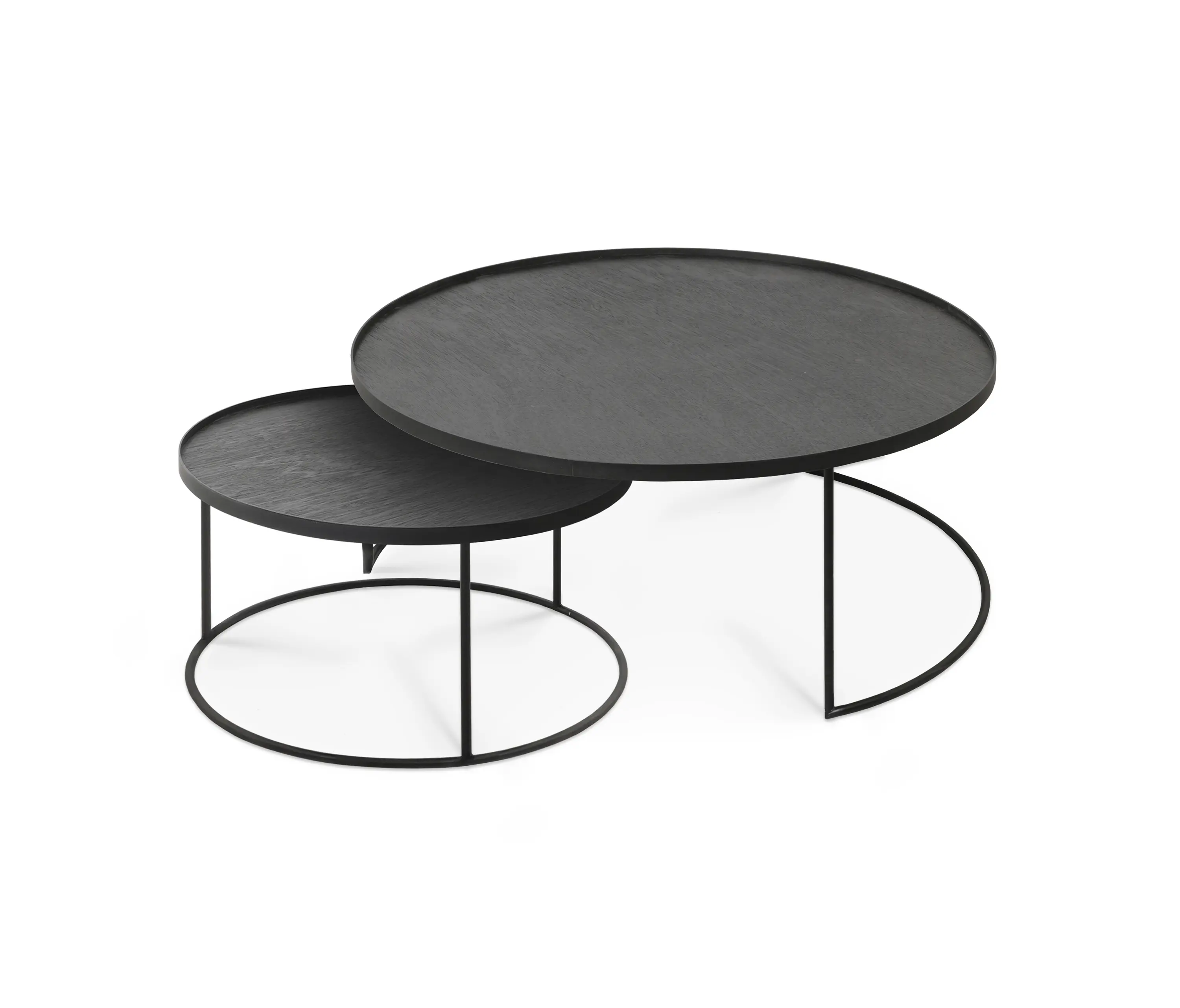Ethnicraft - Tray tables | Round tray coffee table set - L/XL (trays not included)