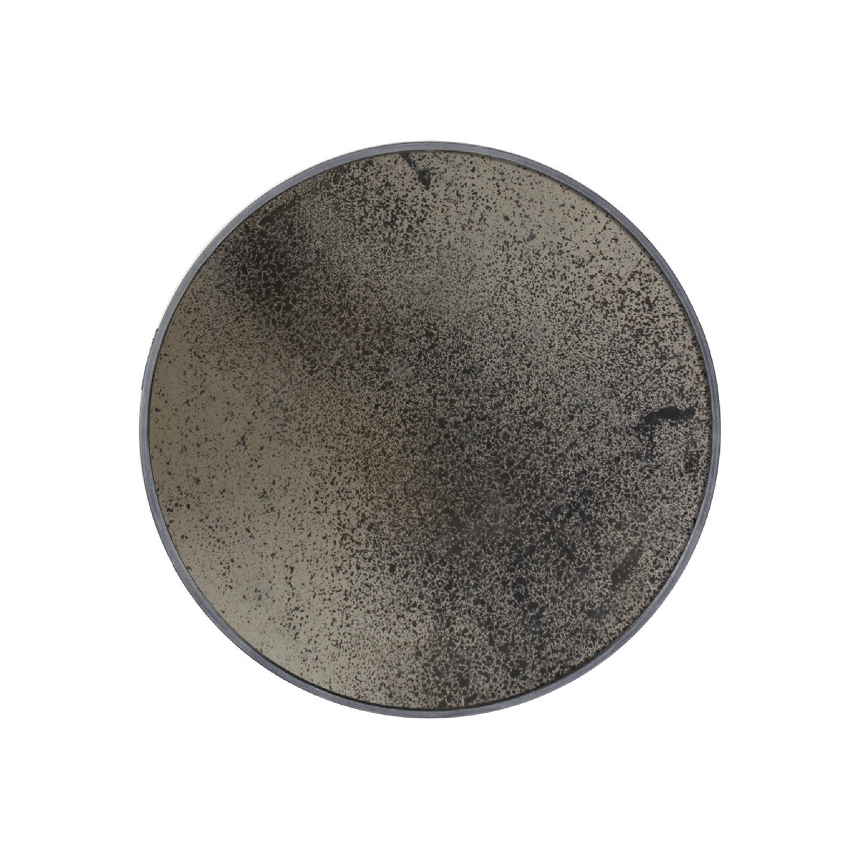 Wall decor | Bronze wall mirrorr - heavy aged - wooden frame - round - M