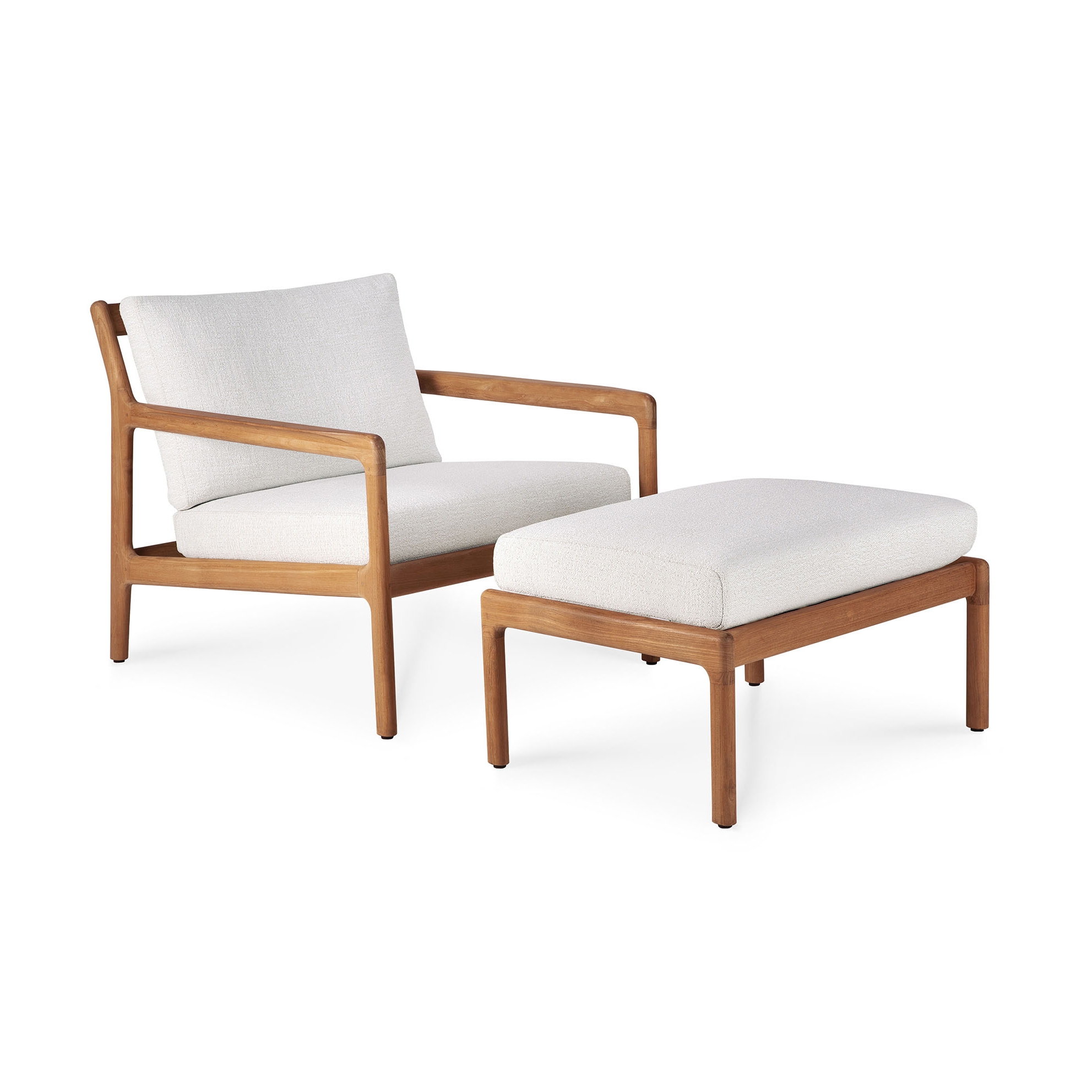 Display product Jack | Teak outdoor footstool - off white from manufacturer Ethnicraft