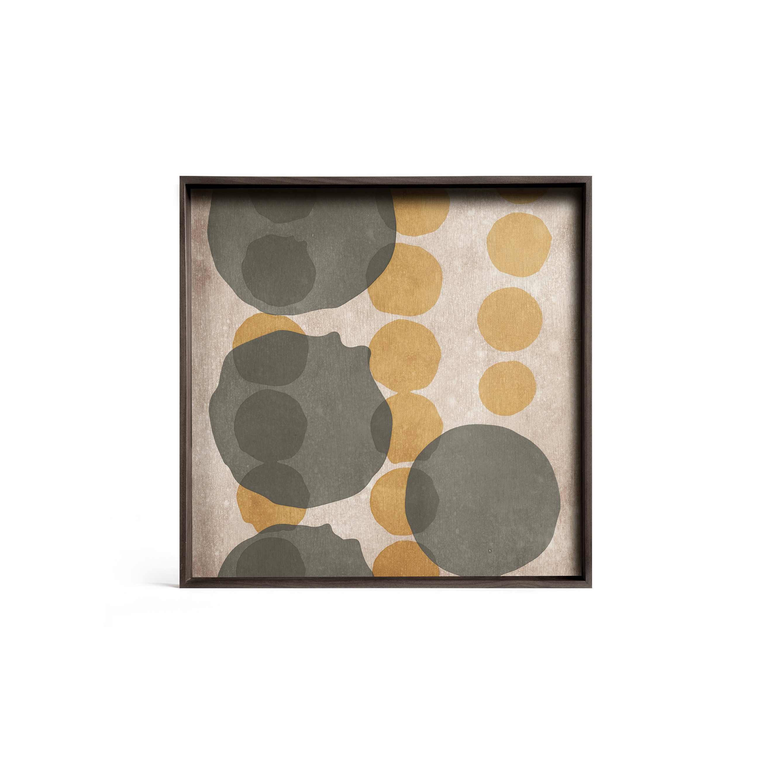 Produkt Translucent Silhouettes tray collection | Cinnamon Layered Dots glass tray - square - L des Herstellers Ethnicraft anzeigen