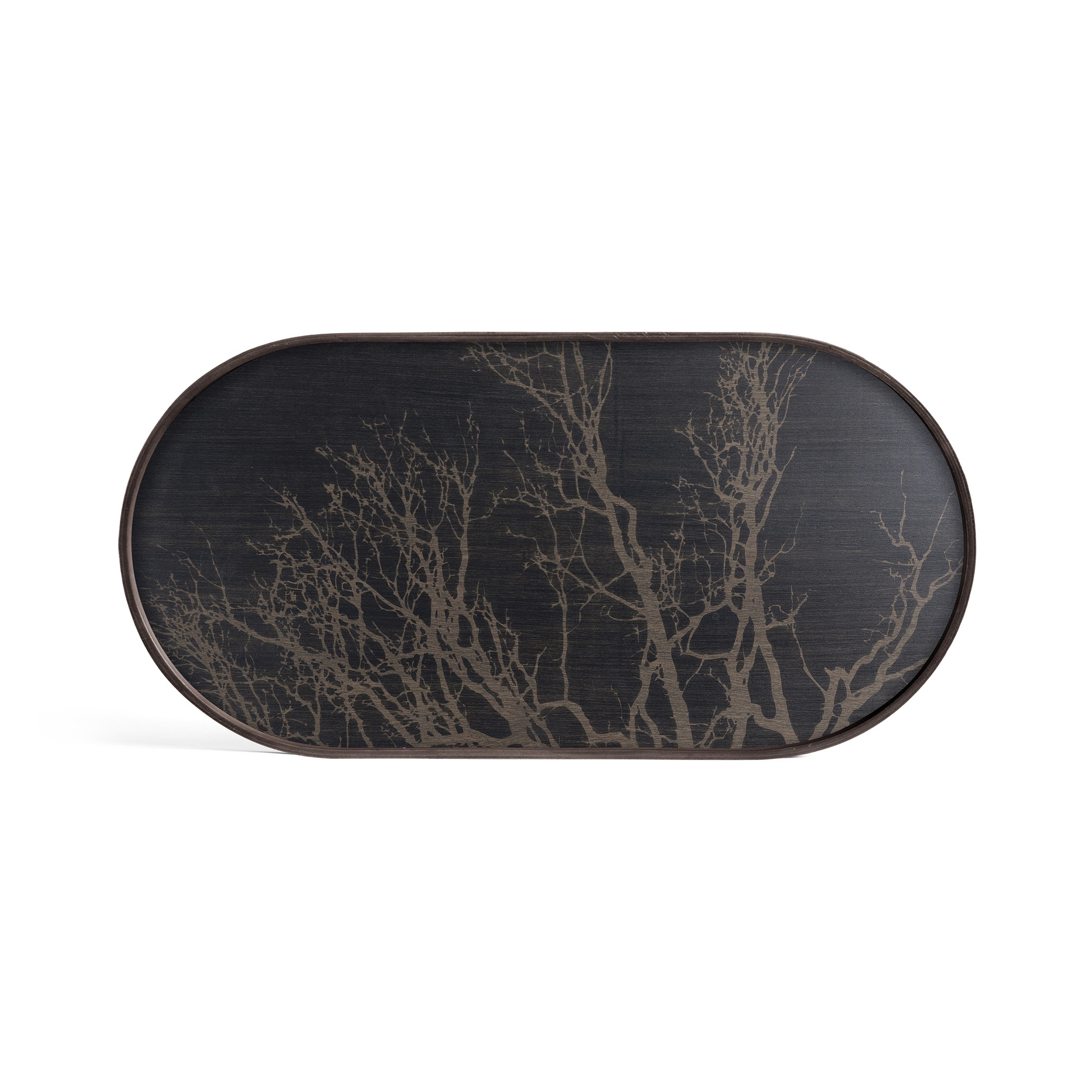 Classic tray collection | Black Tree wooden tray - oblong - M