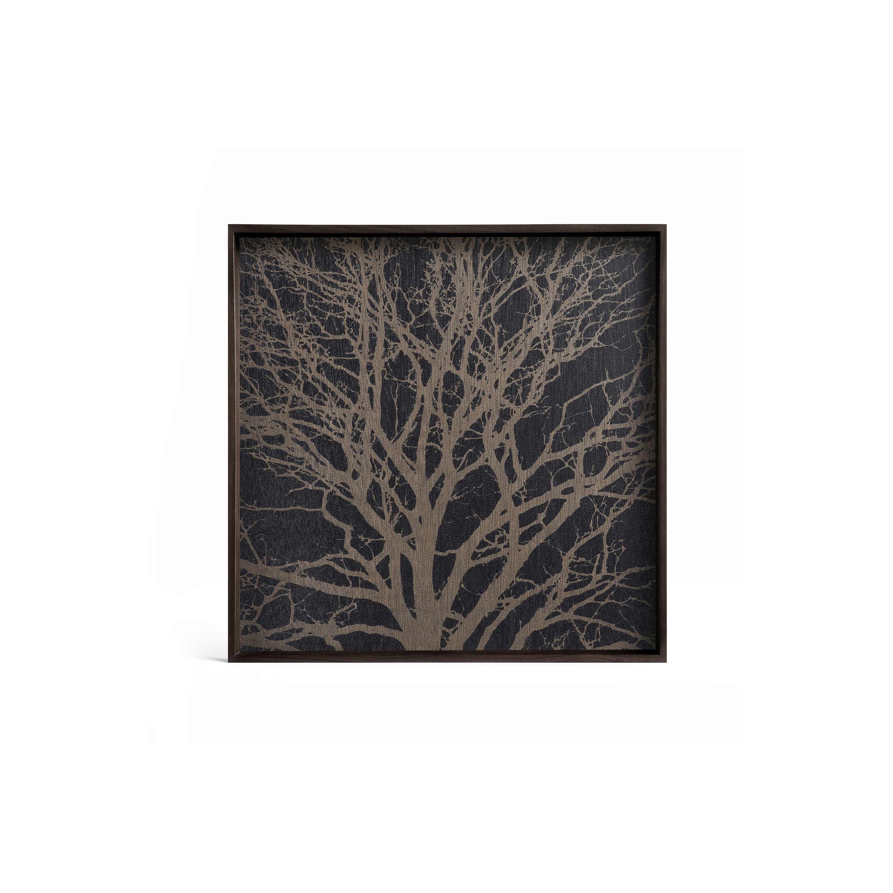 Classic tray collection | Black Tree wooden tray - square - S