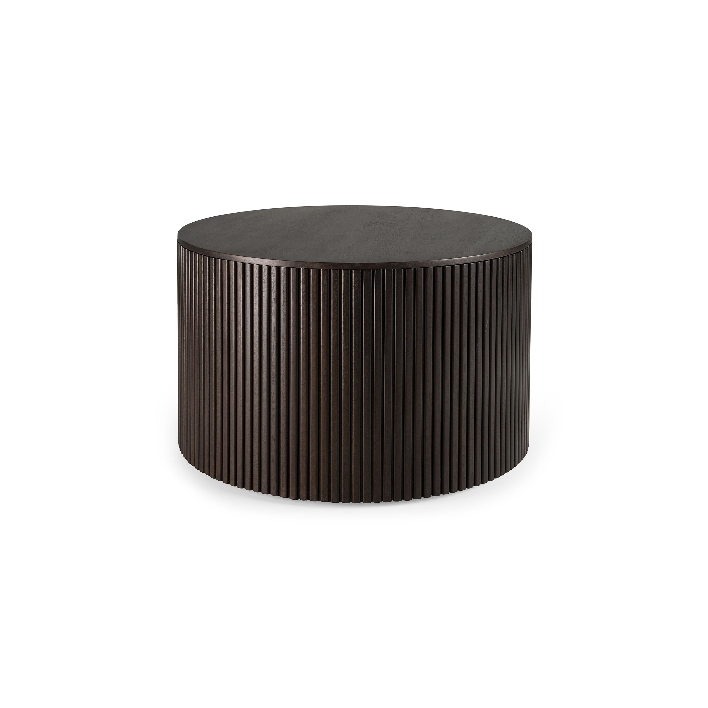 Vertoon produk Roller Max | Mahogany dark brown round coffee table - varnished van vervaardiger Ethnicraft