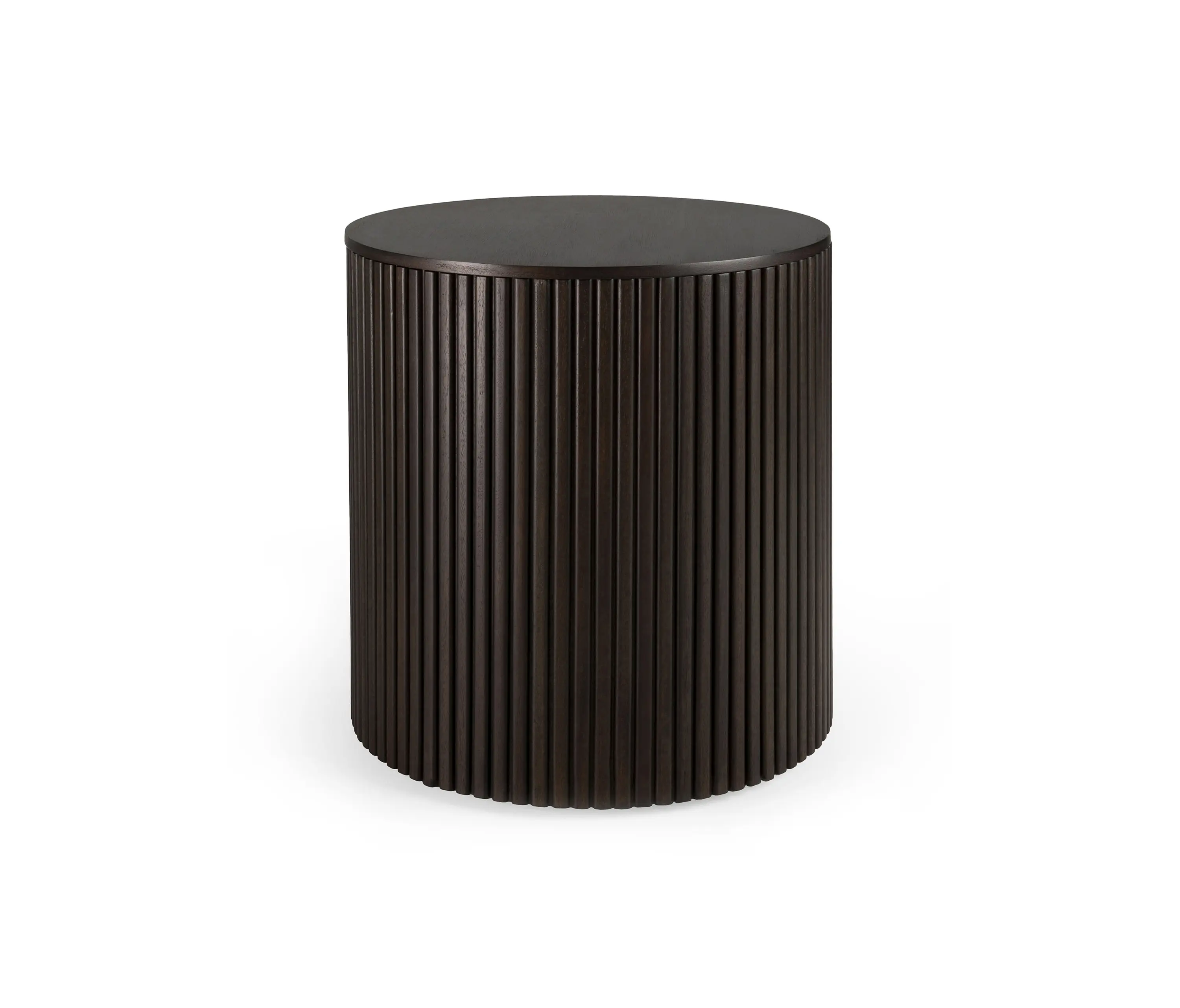 Ethnicraft - Roller Max | Mahogany dark brown round side table - varnished