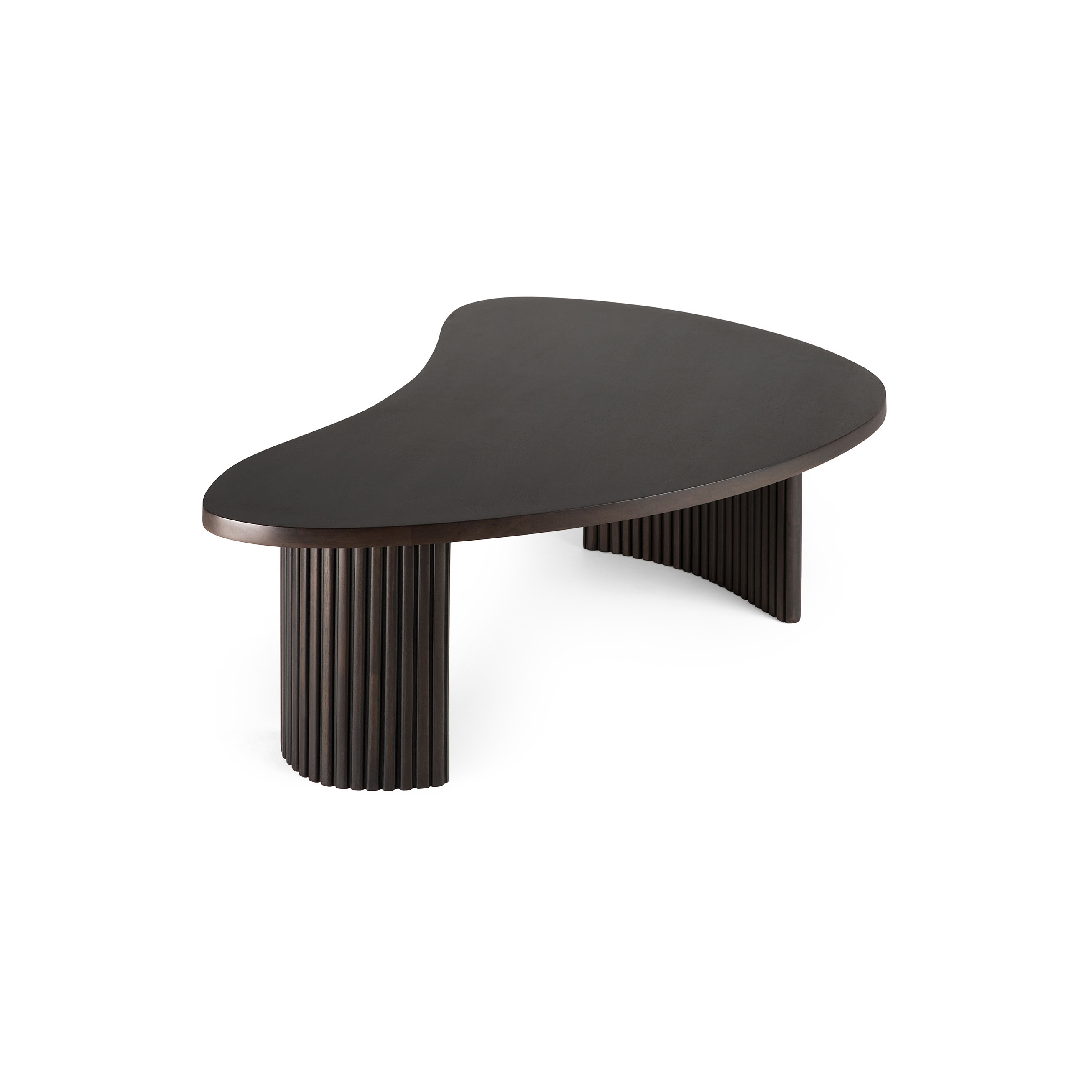 Vertoon produk Boomerang | Mahogany dark brown coffee table - varnished van vervaardiger Ethnicraft