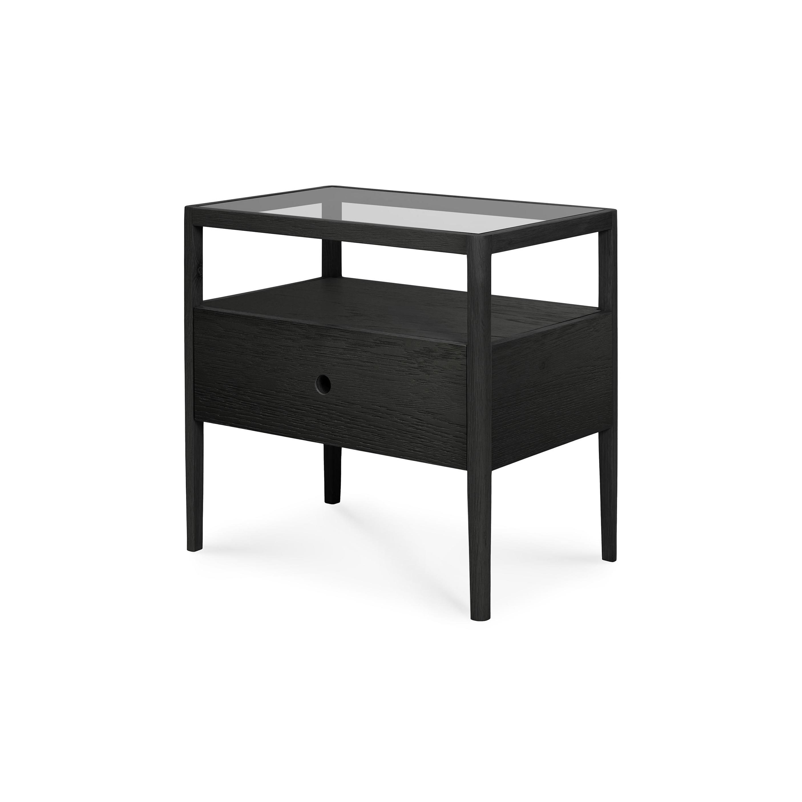 Mostra il prodotto Spindle | Oak black bedside table - 1 drawer - varnished del produttore Ethnicraft