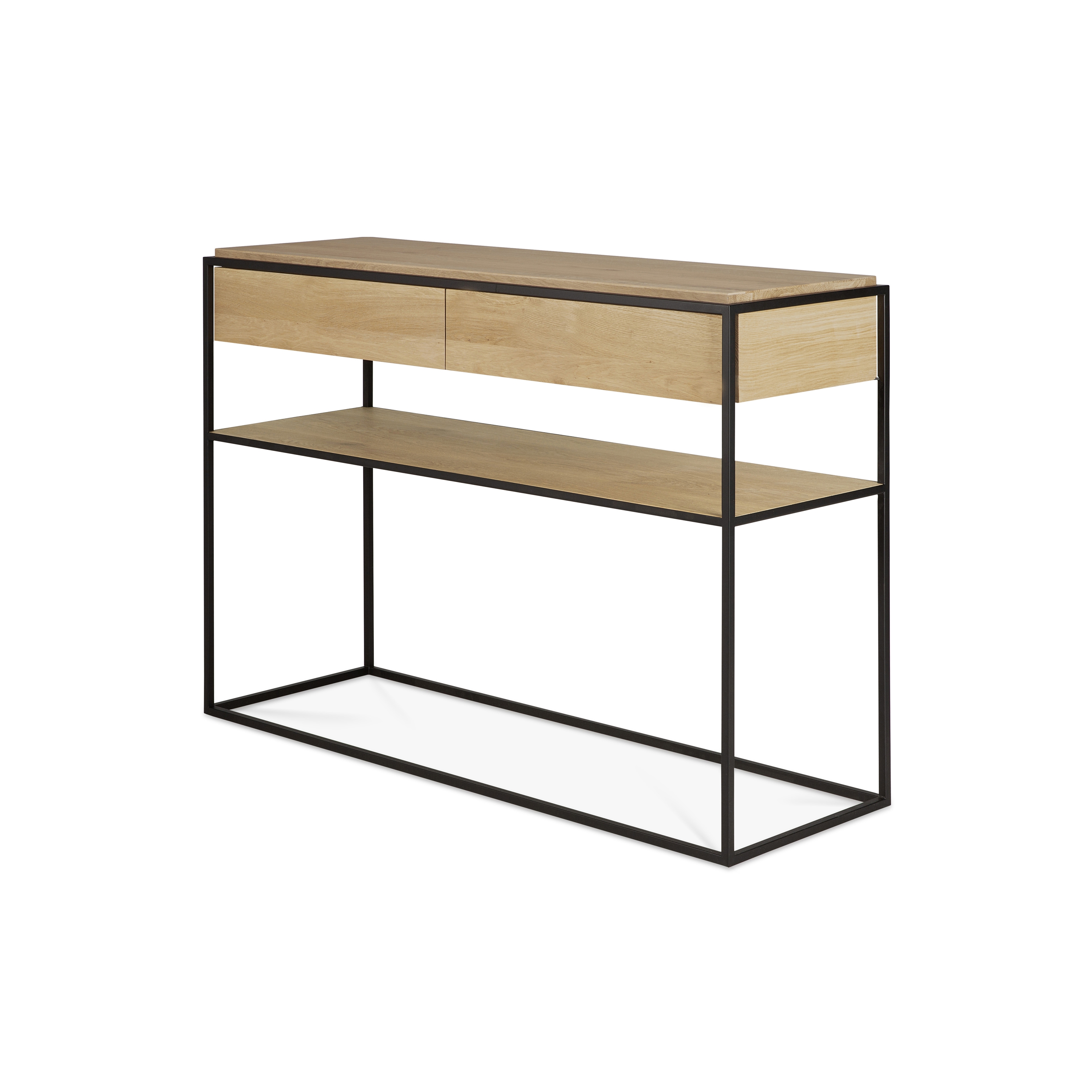Afficher le produit Monolit | Oak console - 2 drawers - black metal du fabricant Ethnicraft