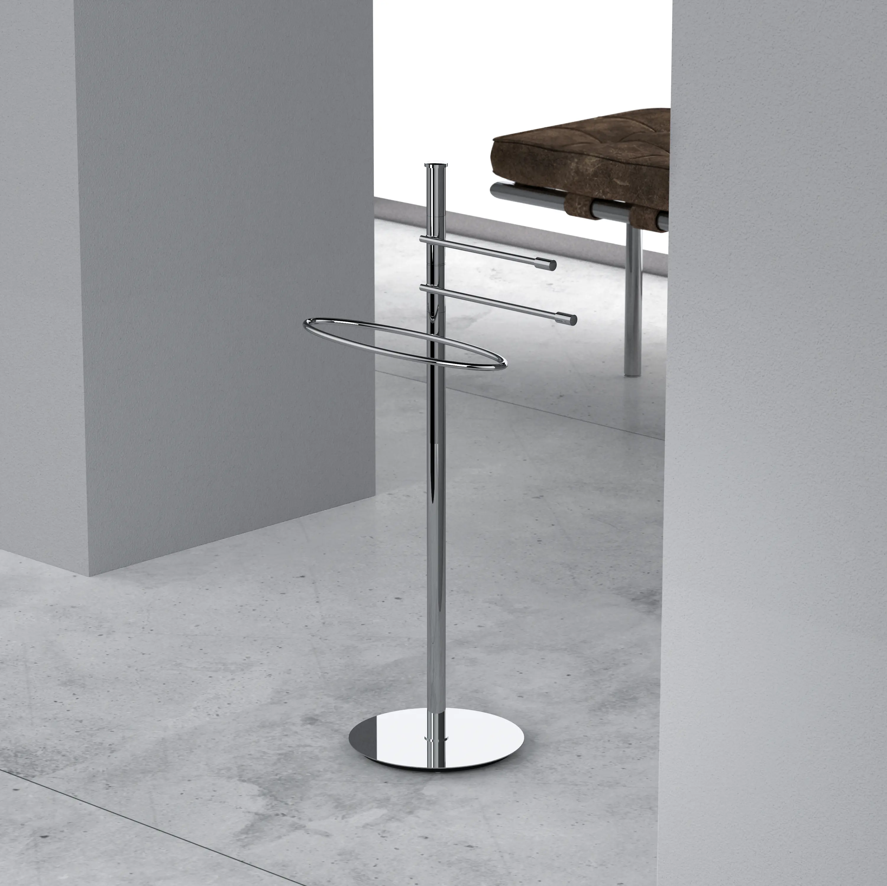 COLOMBO DESIGN - Floor standing column with 2 towel holder and 2 hooks