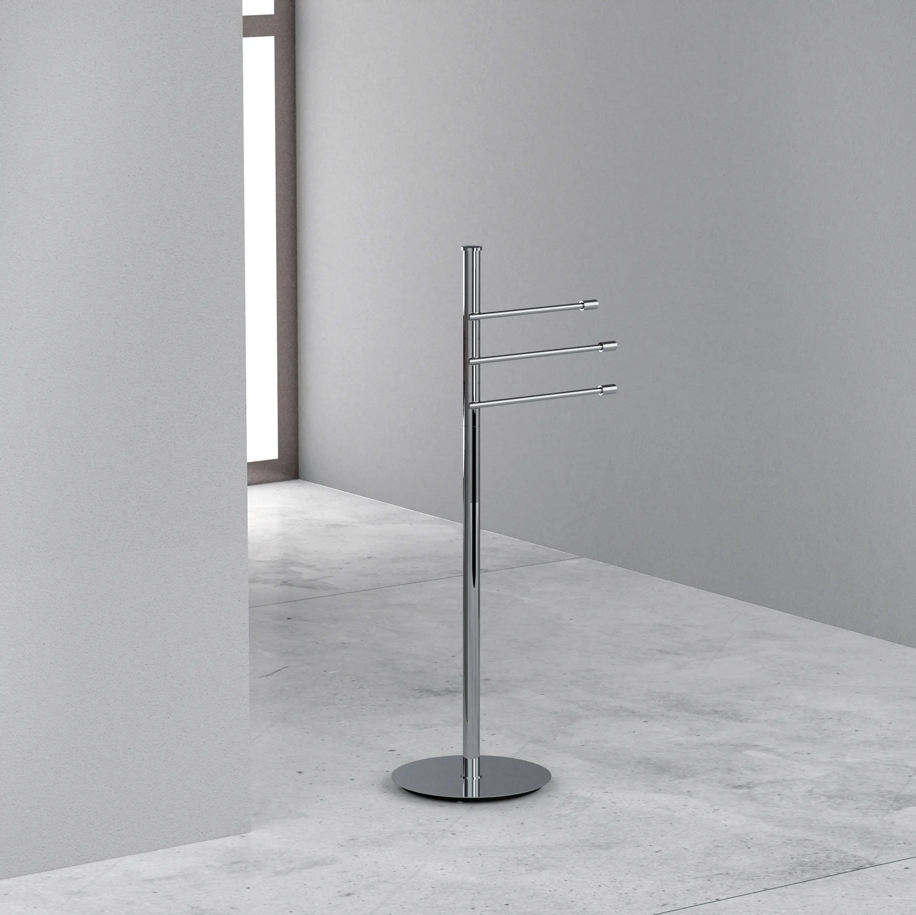 COLOMBO DESIGN - Floor standing column with 2 towel holder and 2 hooks
