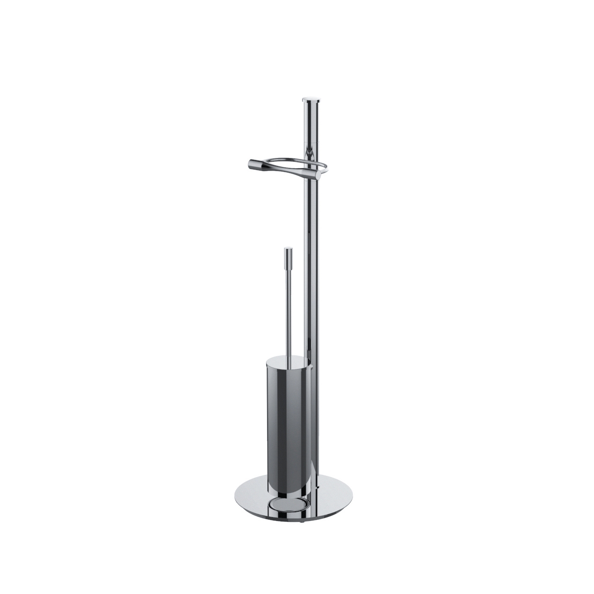Display product Floor standing column with paper holder and brass brush holder from manufacturer COLOMBO DESIGN