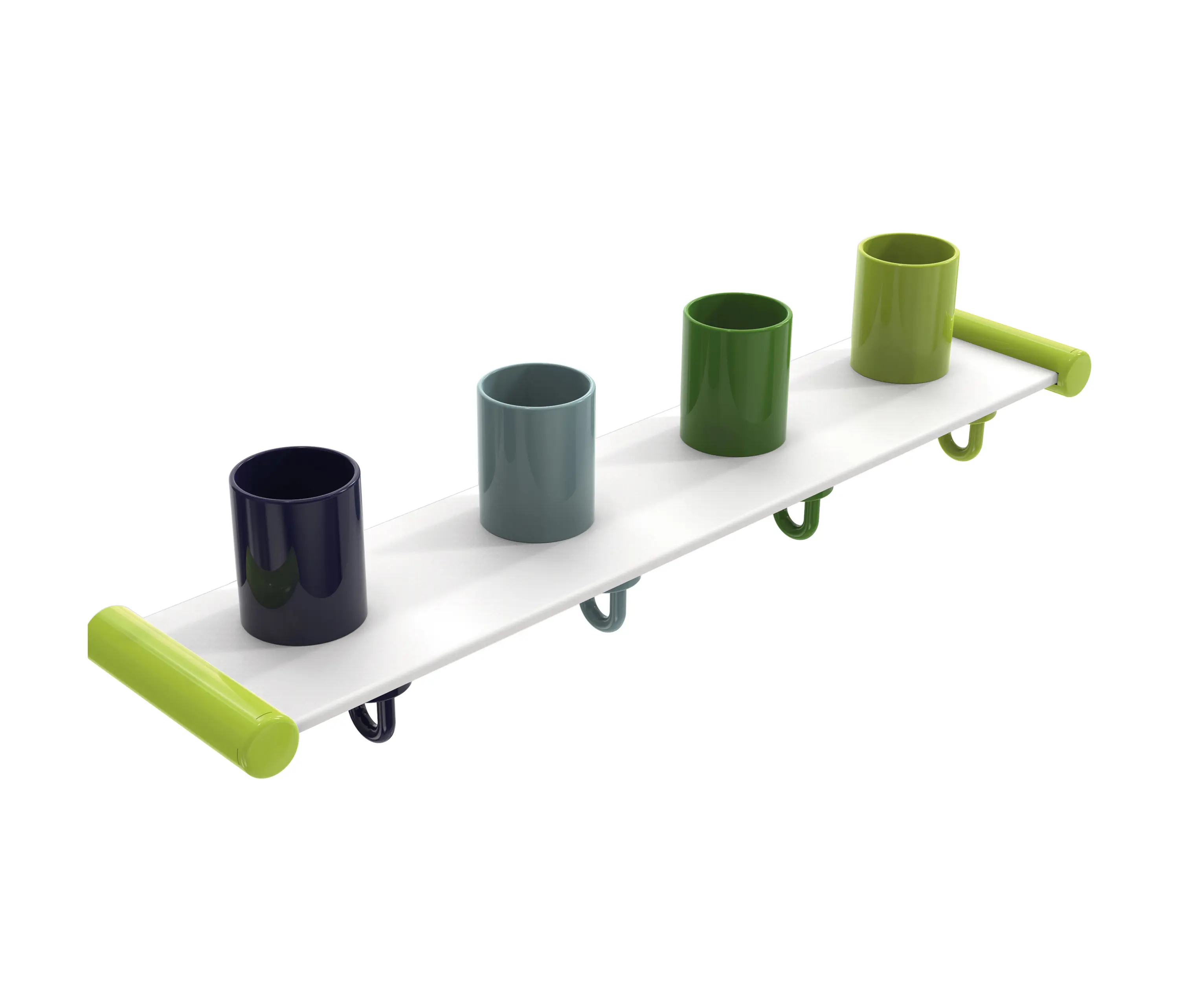 HEWI - Tumbler rack with hooks, 4 places