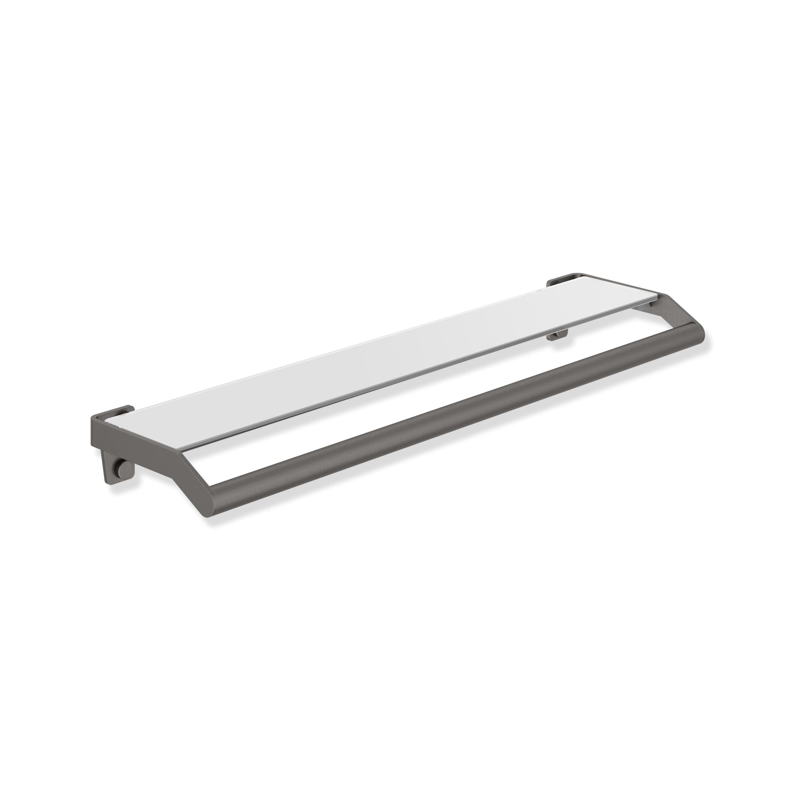 Shelf with grab bar