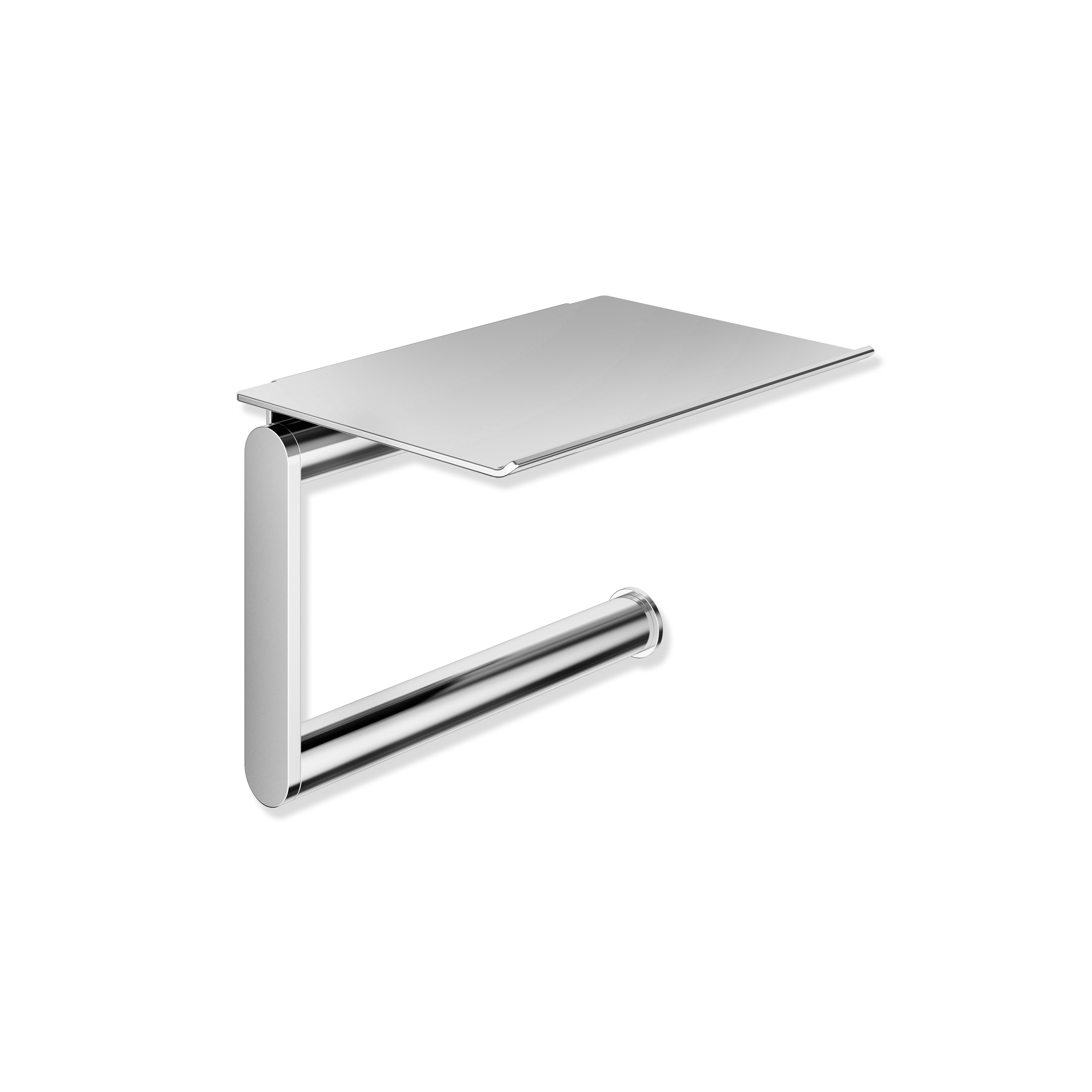 Toilet roll holder with shelf