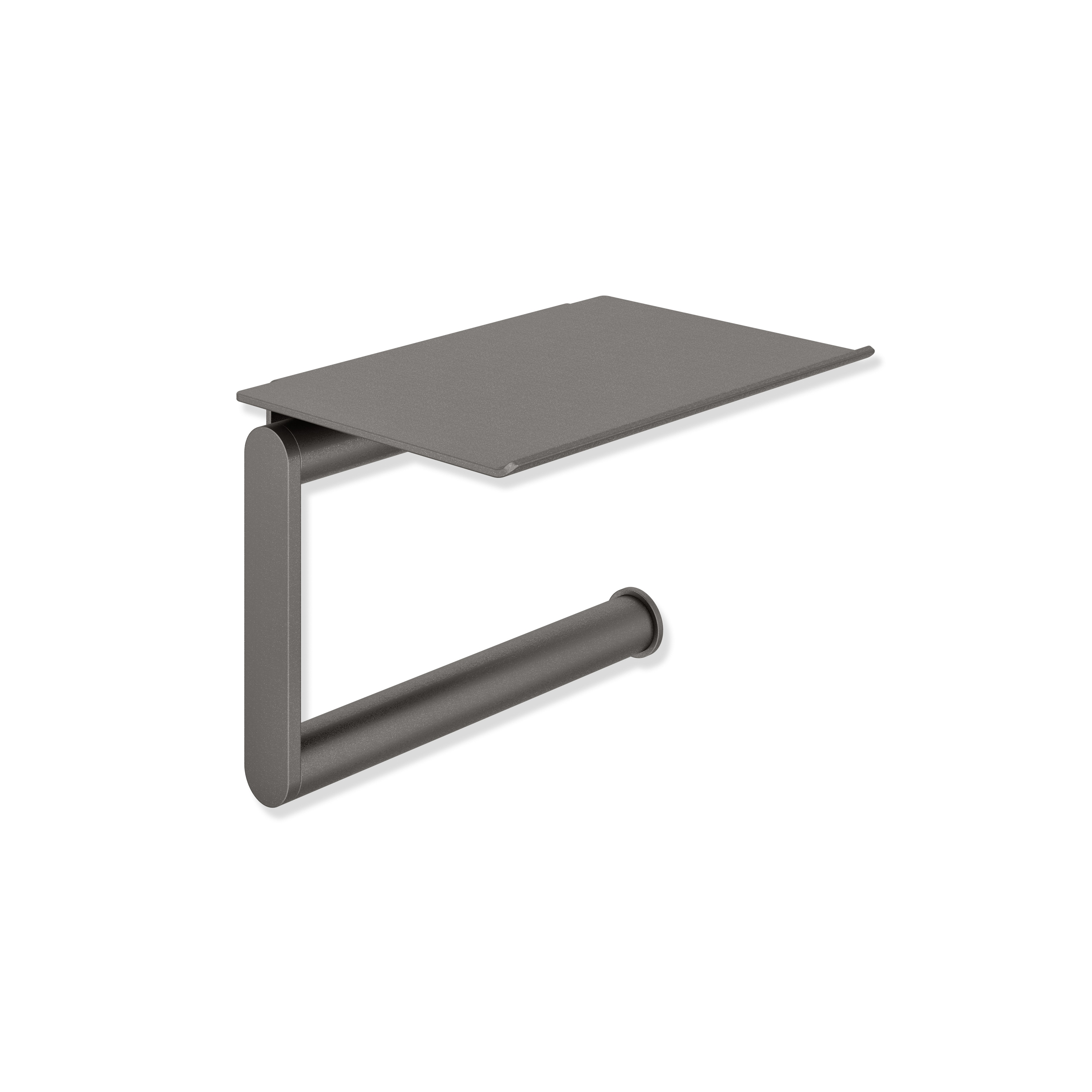 Toilet roll holder with shelf