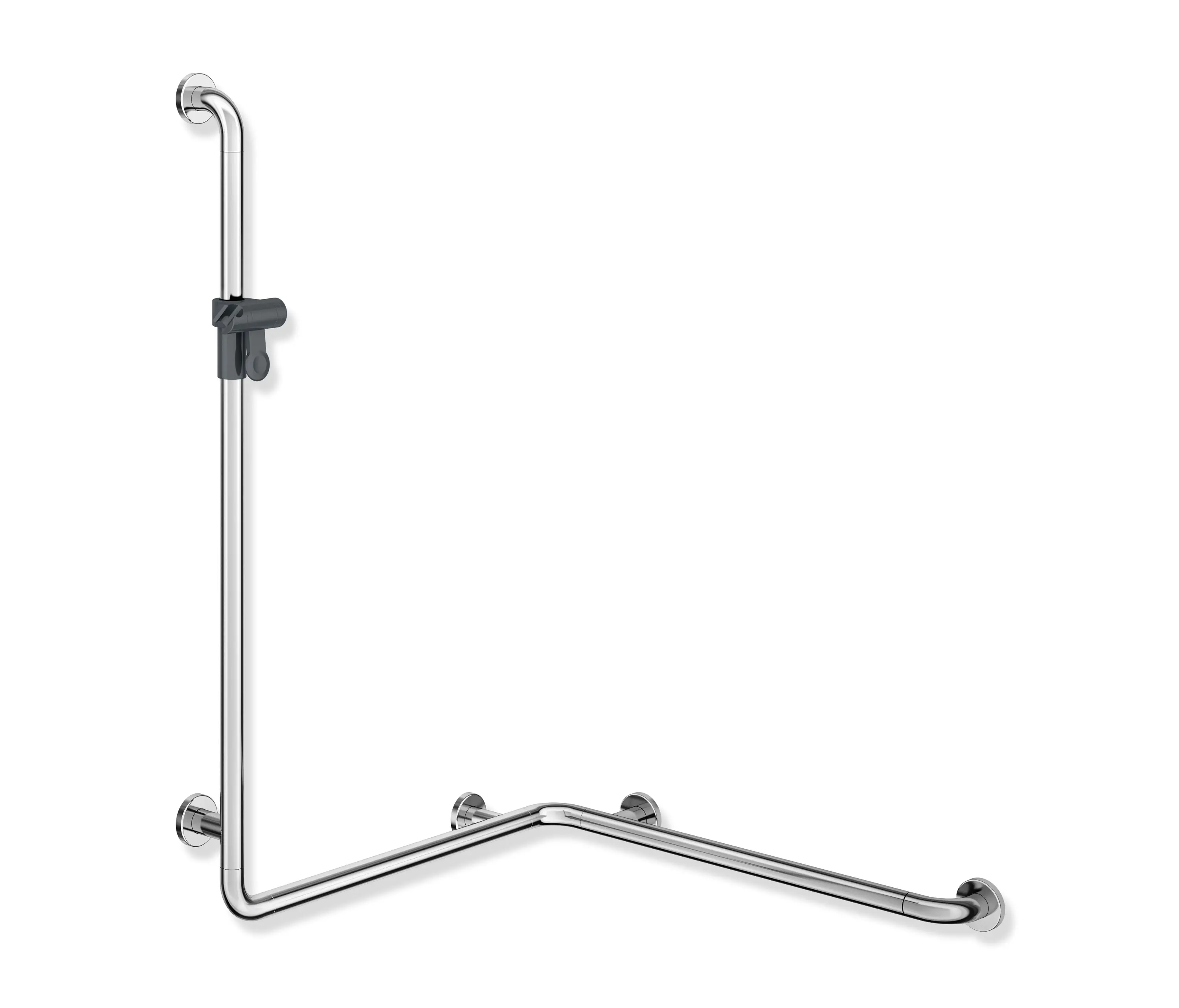 HEWI - Rail with vertical support bar and shower head holder