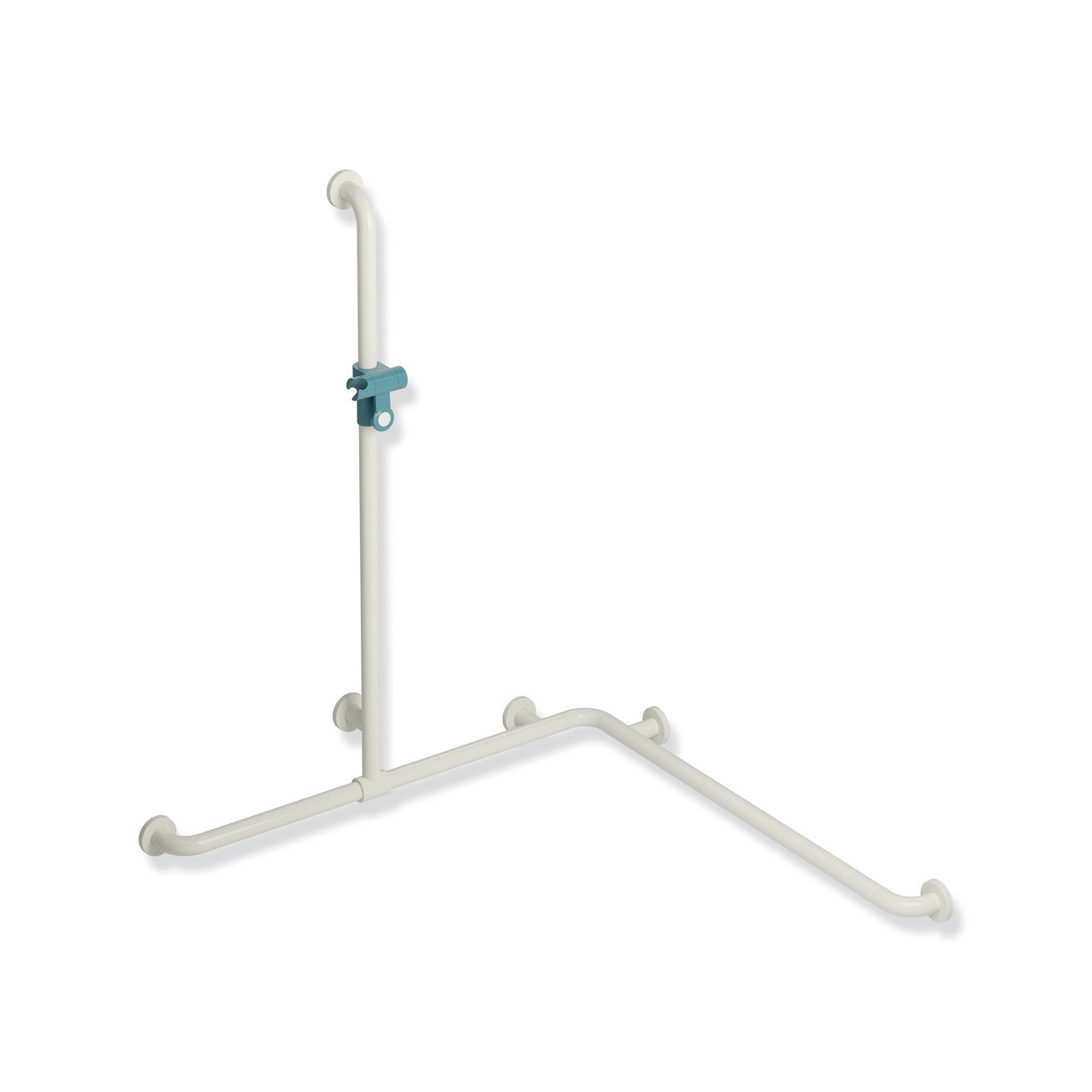 Vertoon produk Shower grab rail with sideways adjustable vertical support bar and shower head holder van vervaardiger HEWI