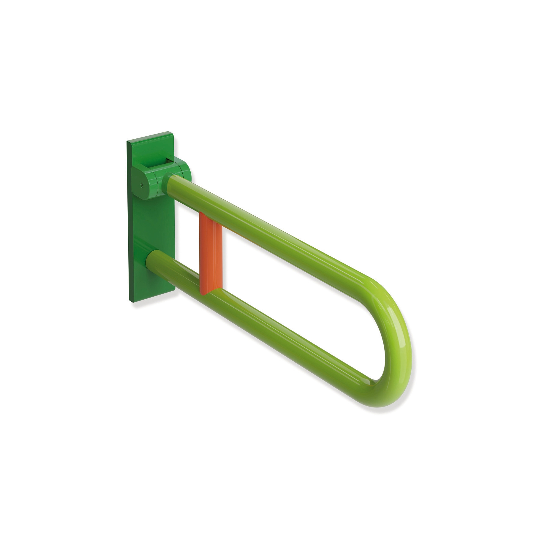 Hinged support rail, rotatable