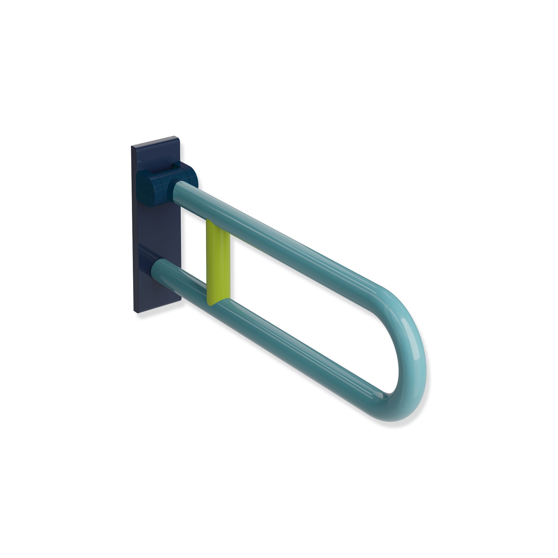 Hinged support rail, rotatable