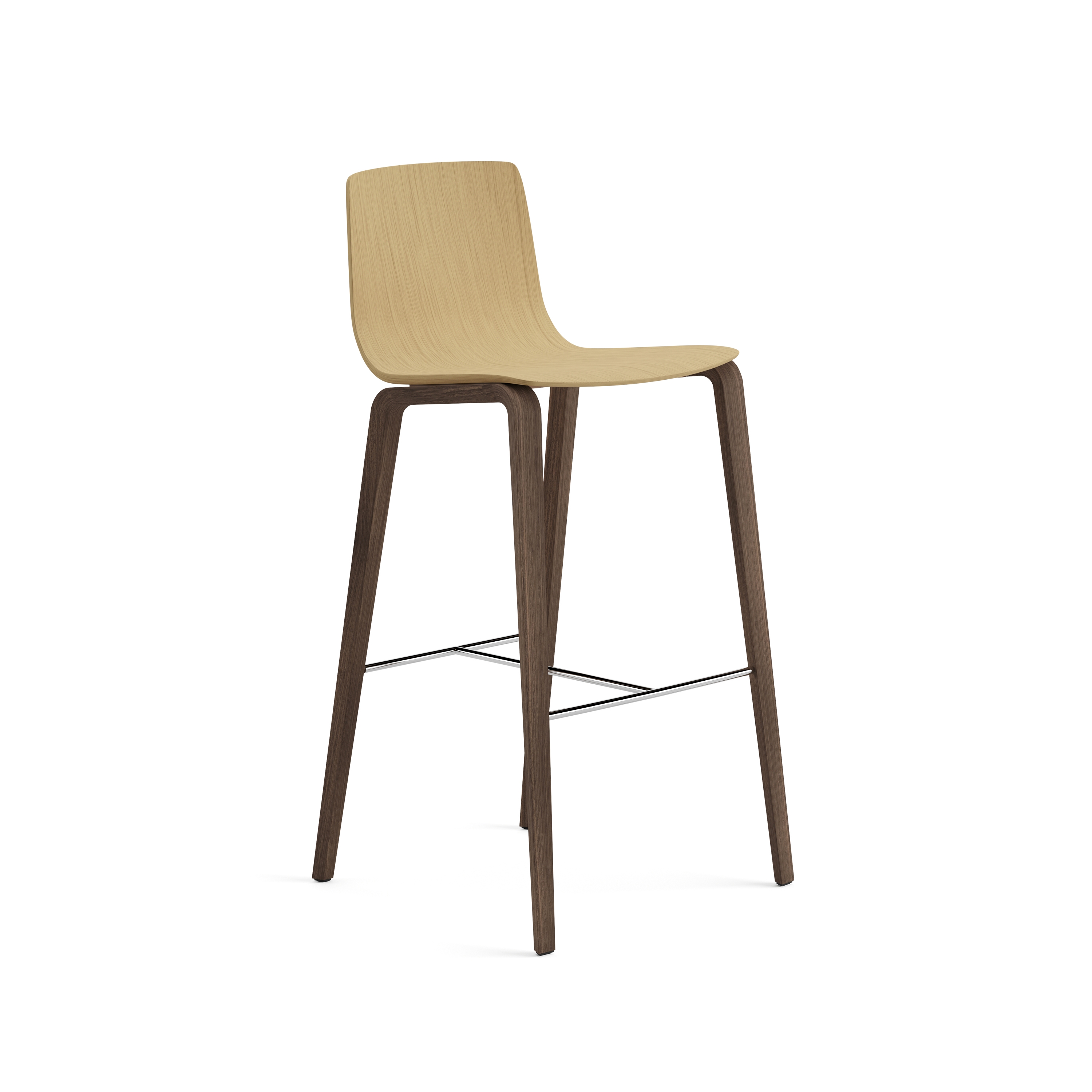 Display product Aava 02 Bar Stool – 4 wood legs from manufacturer Arper