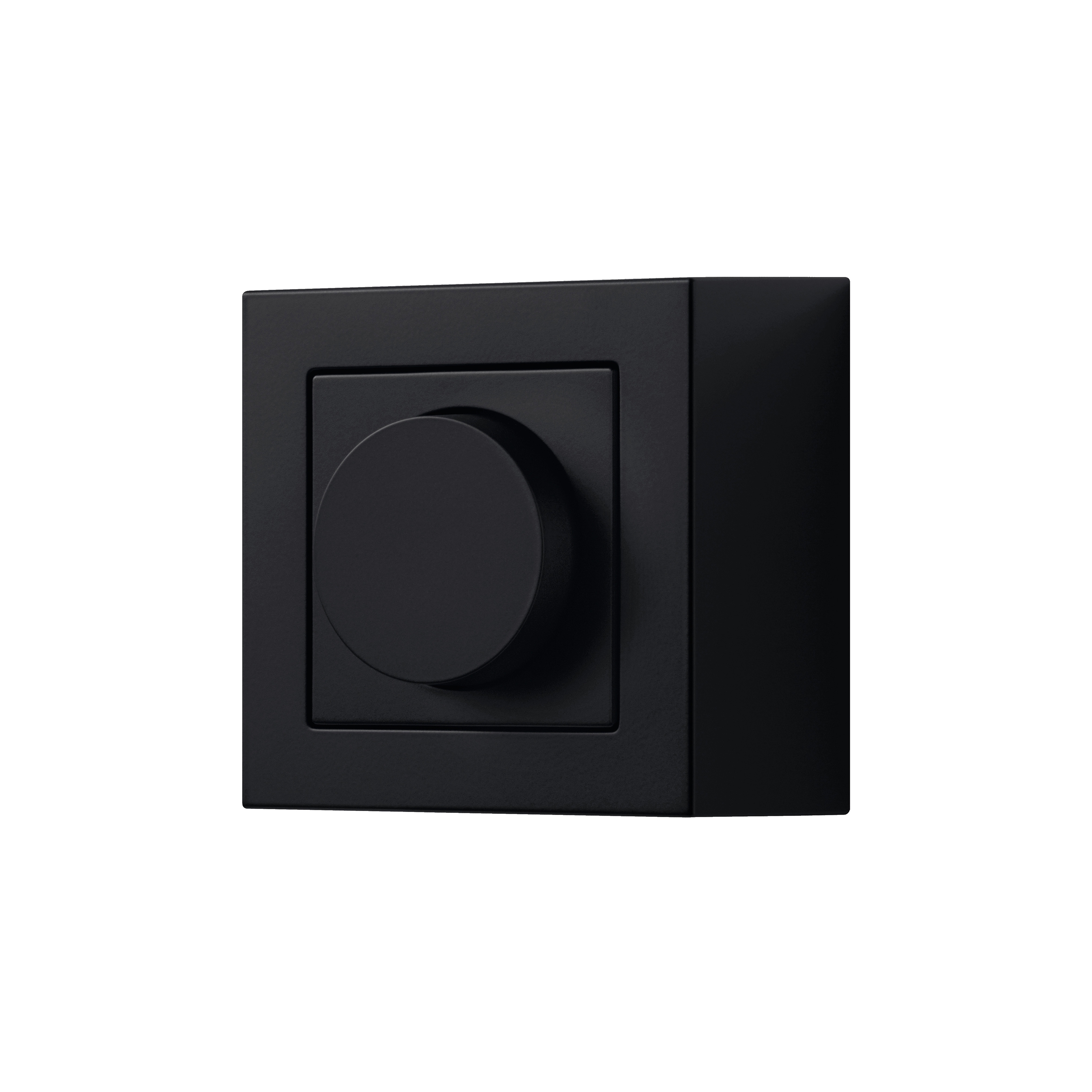 A CUBE rotary dimmer in matt graphite black