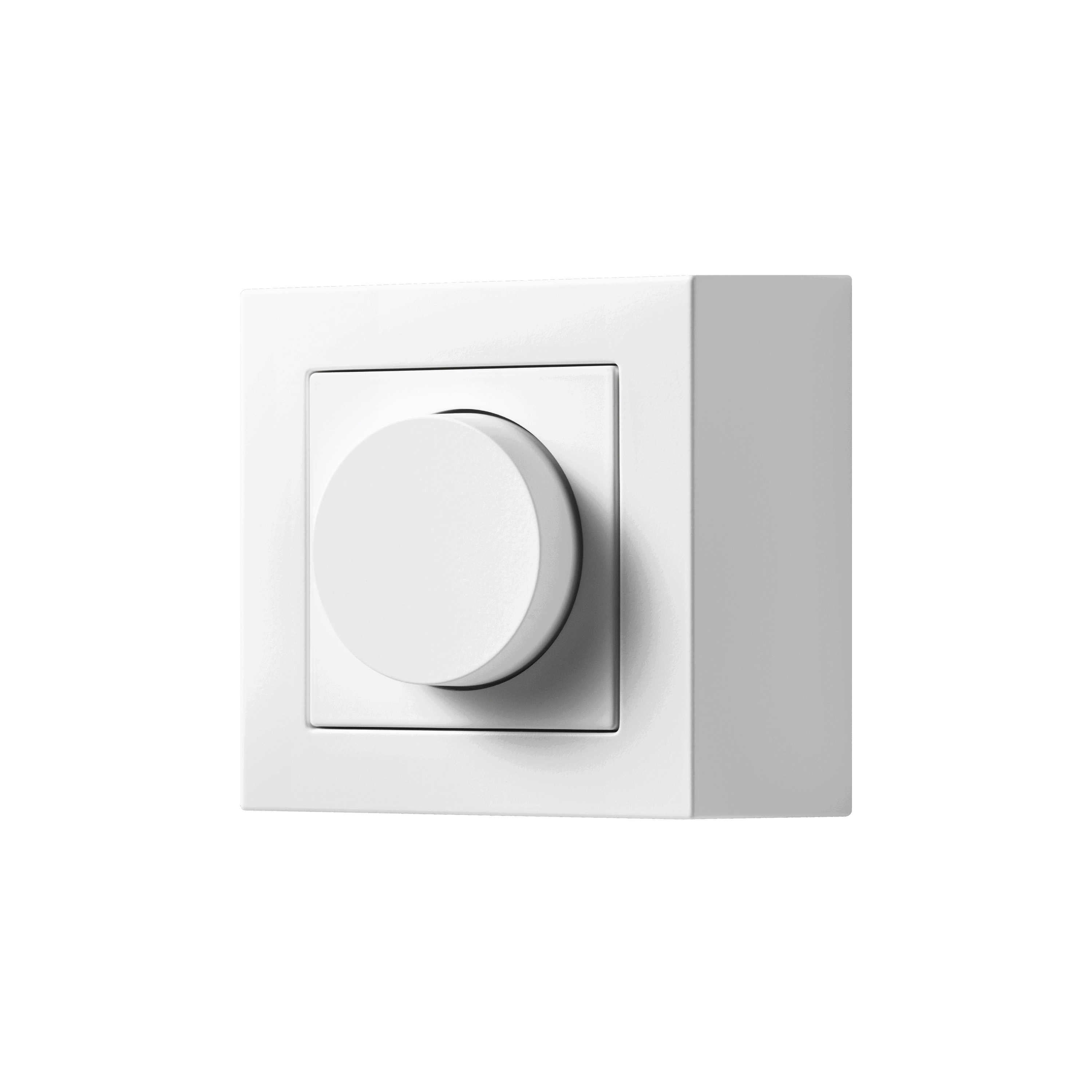A CUBE rotary dimmer in matt snow white