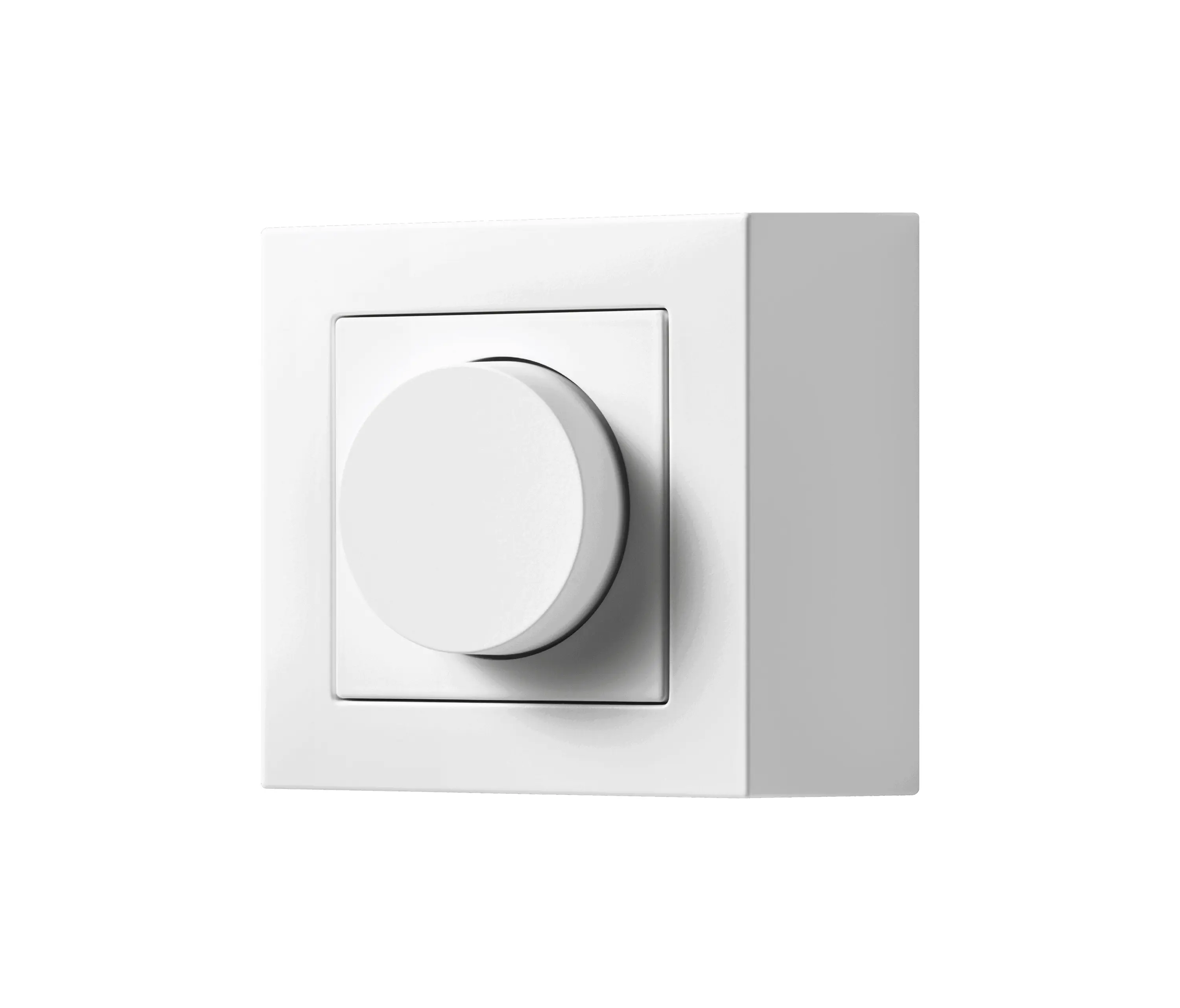 JUNG - A CUBE rotary dimmer in matt snow white