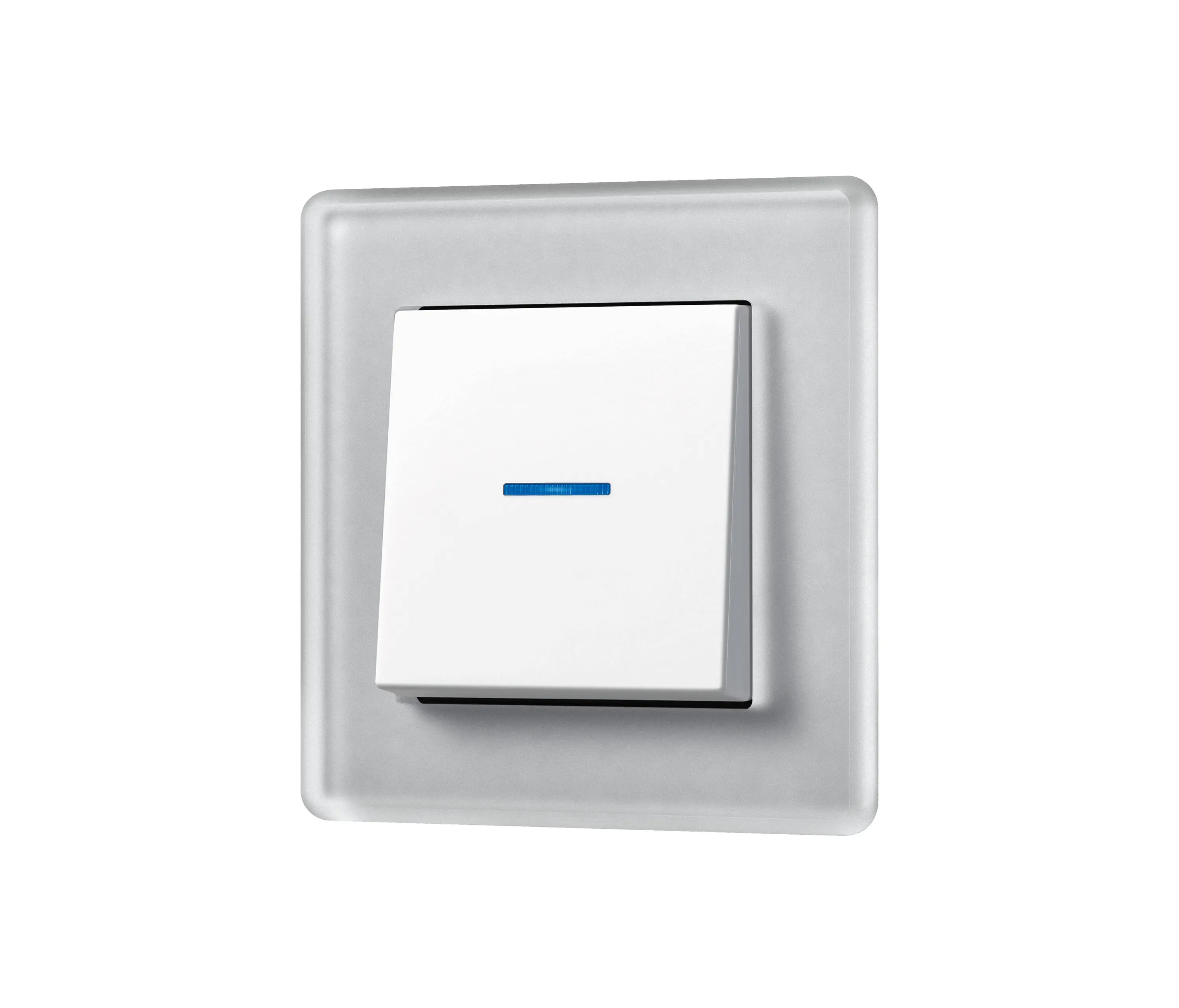 JUNG - A VIVA in crystal grey switch in white LED in blue