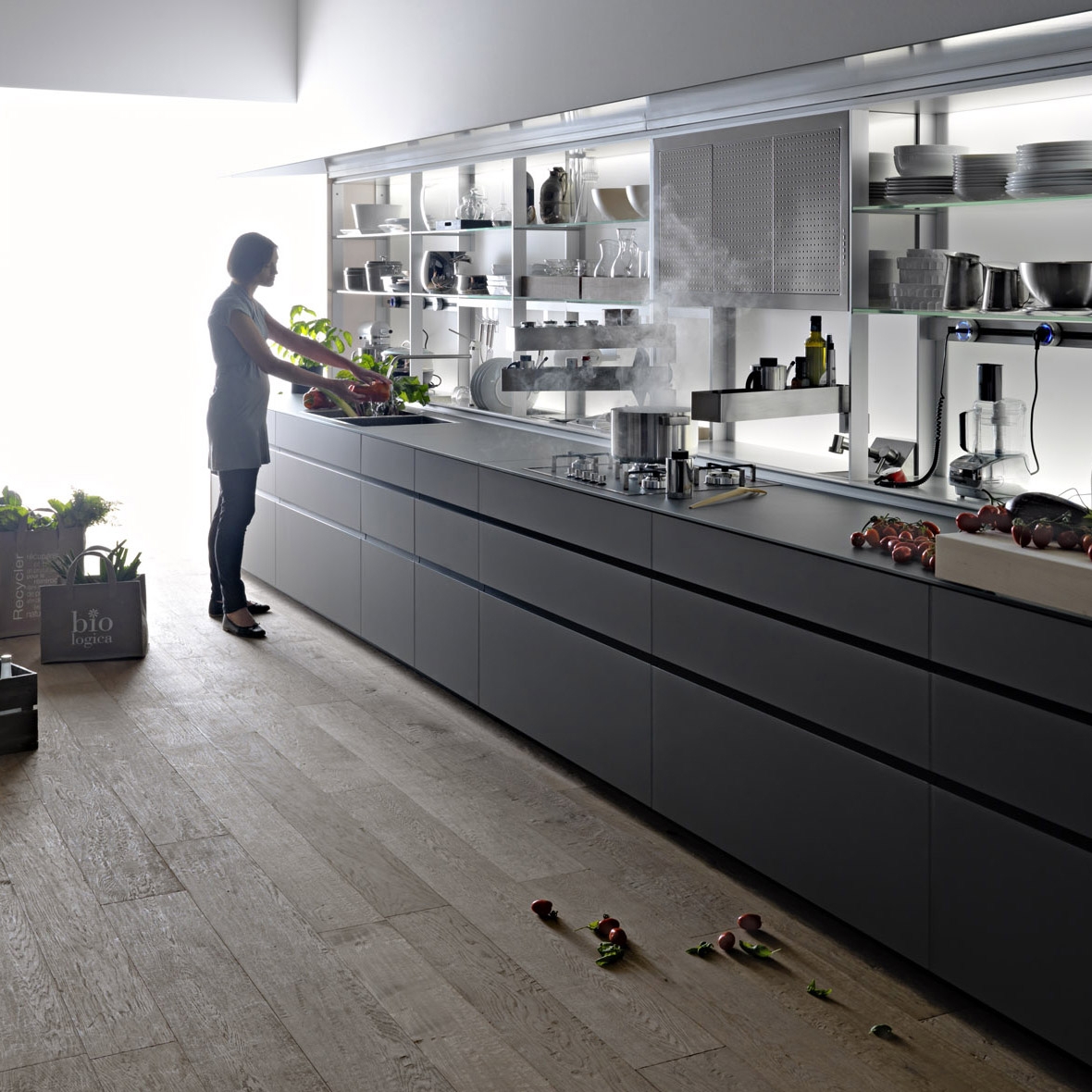 Display product Artematica | Vitrum New Logica System Cemento from manufacturer Valcucine
