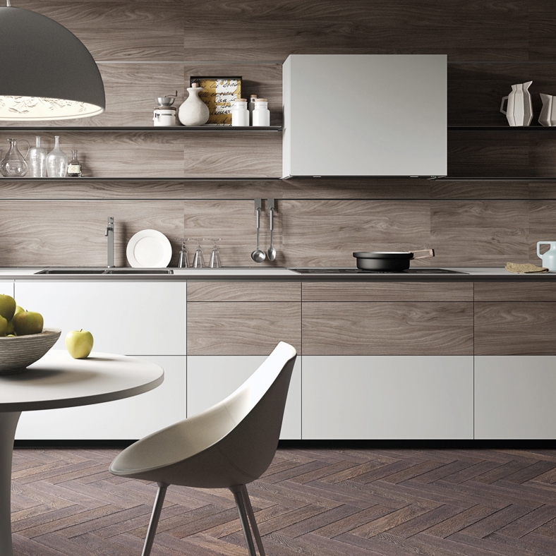 Display product Forma Mentis | Glass and Melamine Wood Finish Door from manufacturer Valcucine