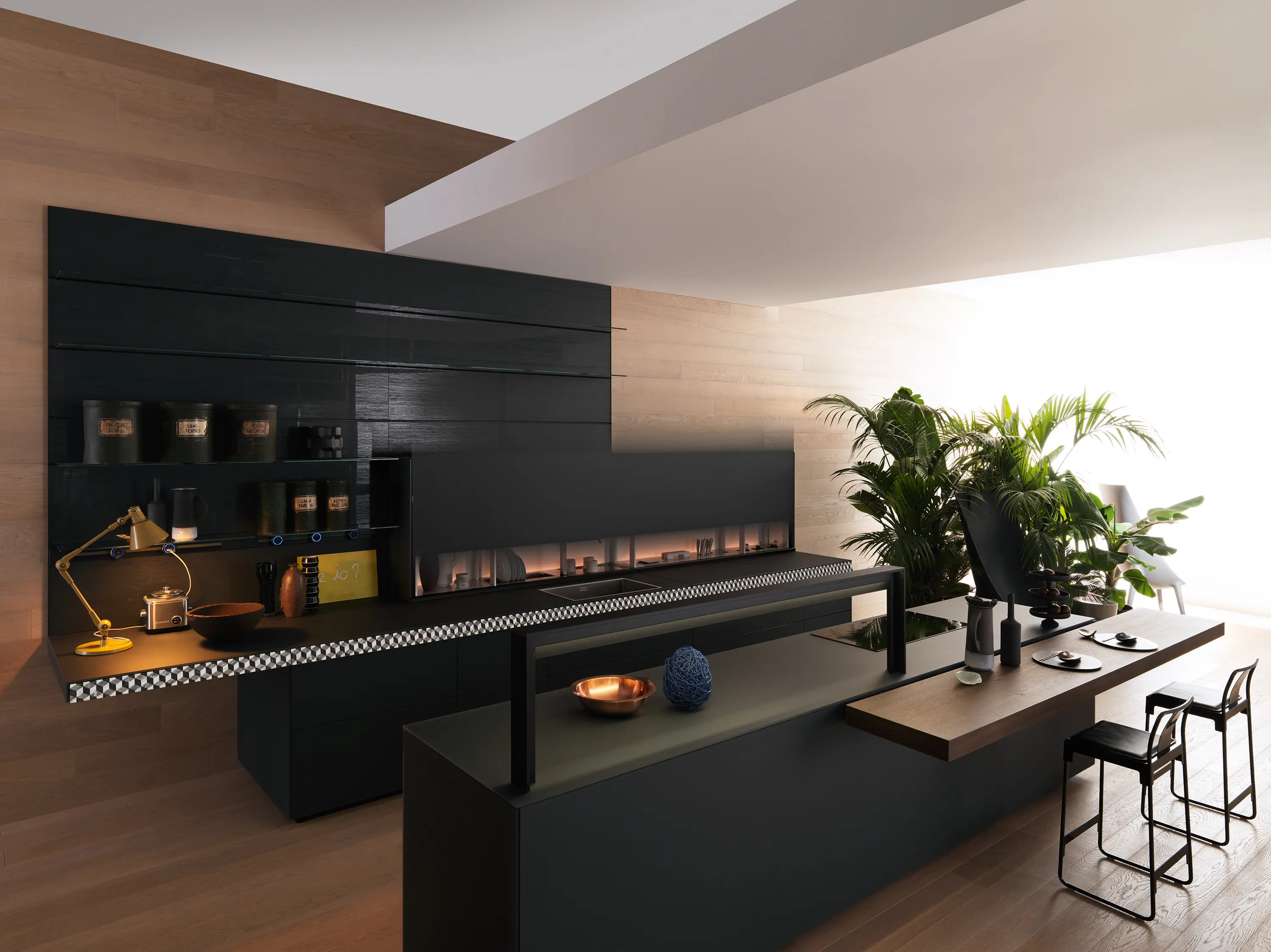 Valcucine - Genius Loci | Vitrum Ardesia with V-Motion