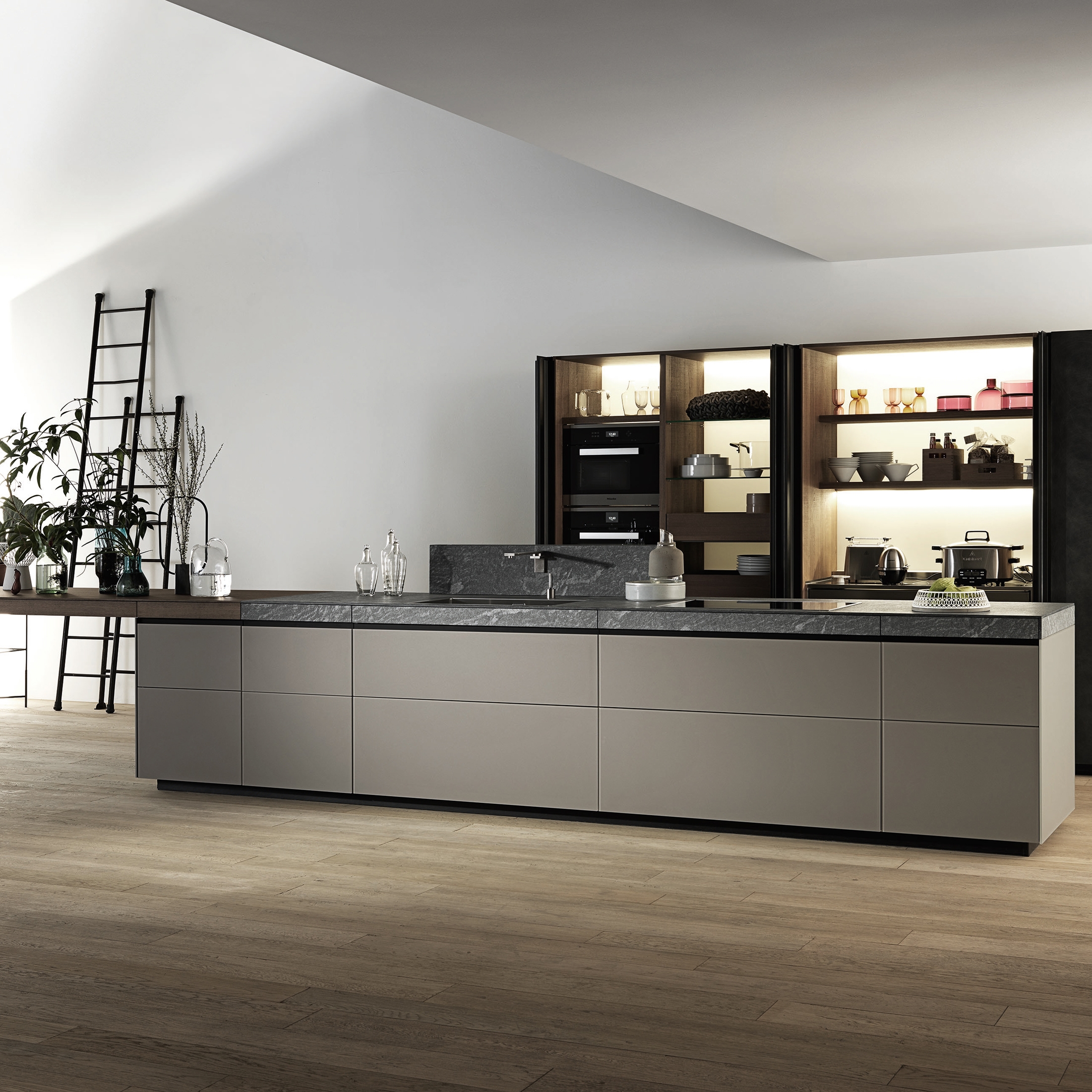 Mostrar el producto Genius Loci | Vitrum Matte Mochaccino with Cardoso Drawer del fabricante Valcucine