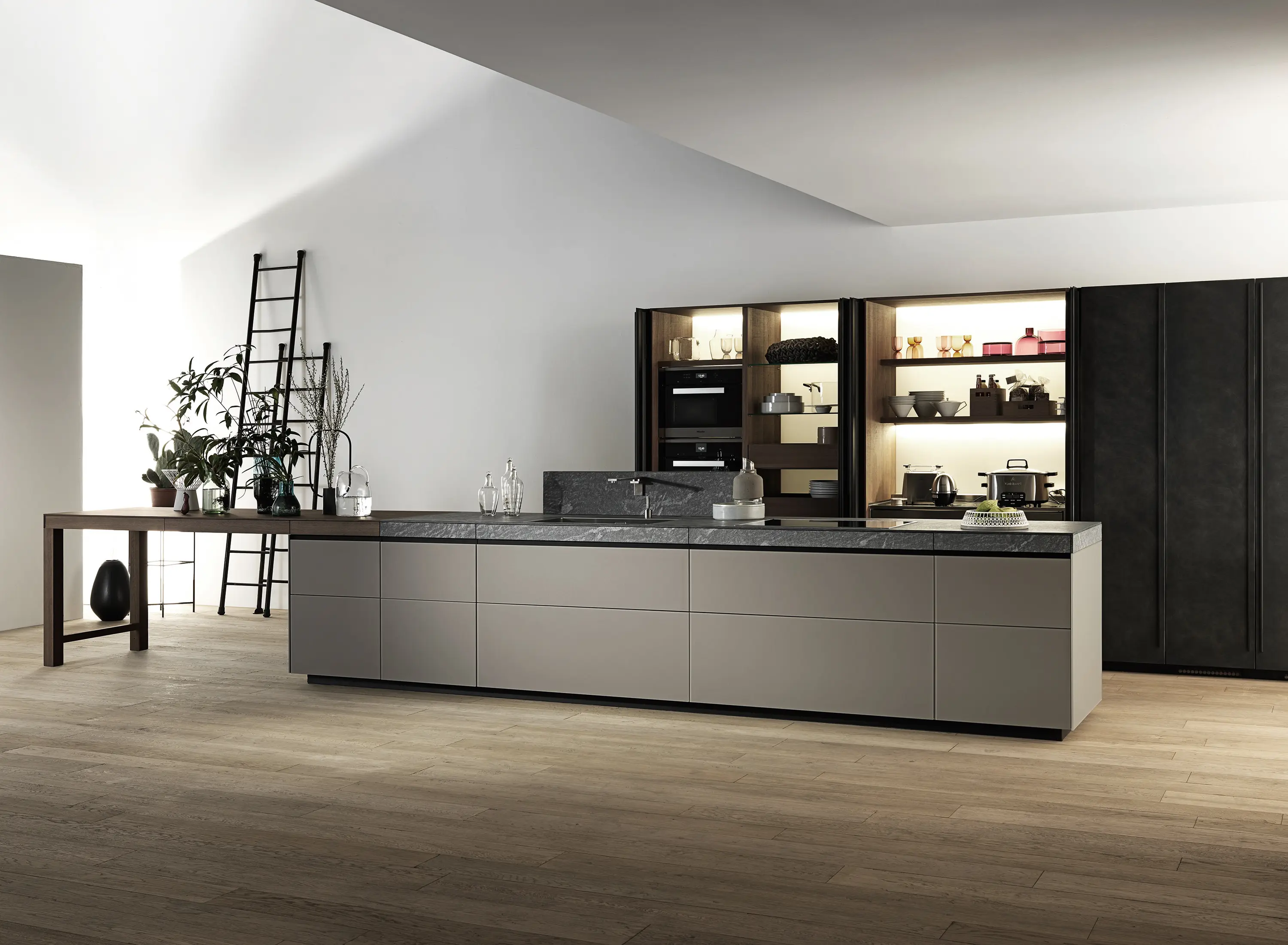 Valcucine - Genius Loci | Vitrum Matte Mochaccino with Cardoso Drawer