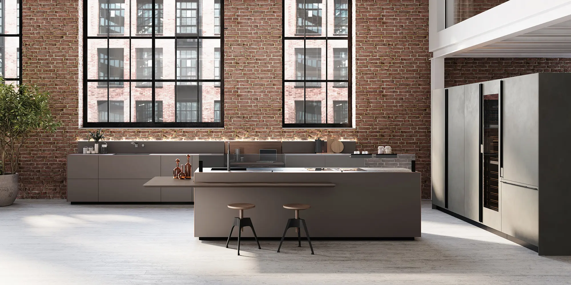 Valcucine - Artematica Soft Outline Matt Volcanic Soil Vitrum